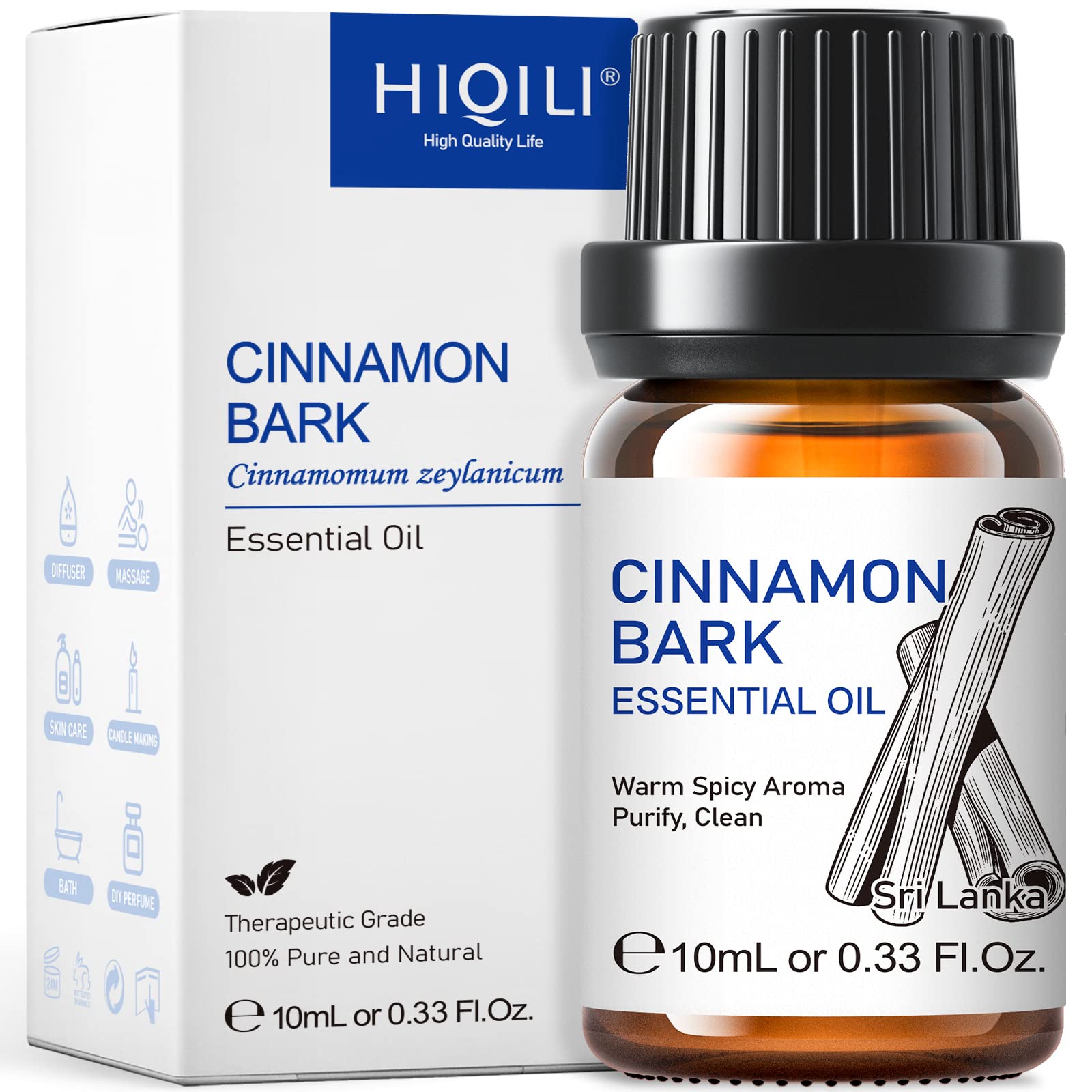 Aceite Esencial Hiqili De Canela En Rama 10 Ml Puro Y Natural