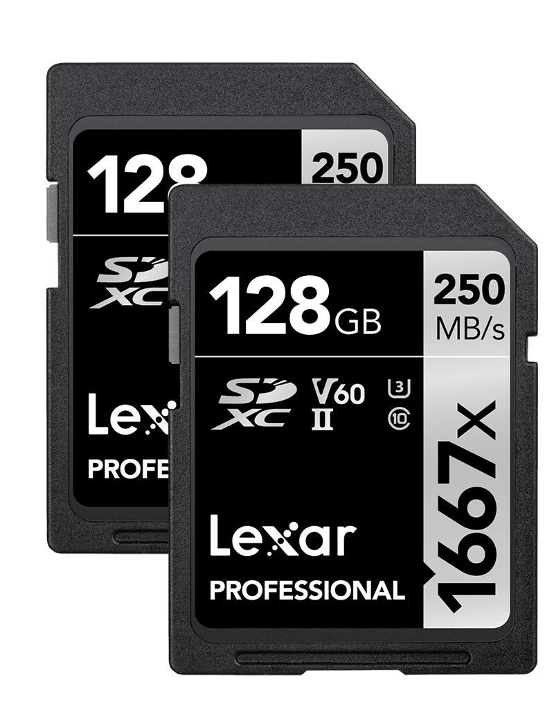 Cartões De Memória Lexar 128gb (pacote Com 2) Professional 1667x Sdxc