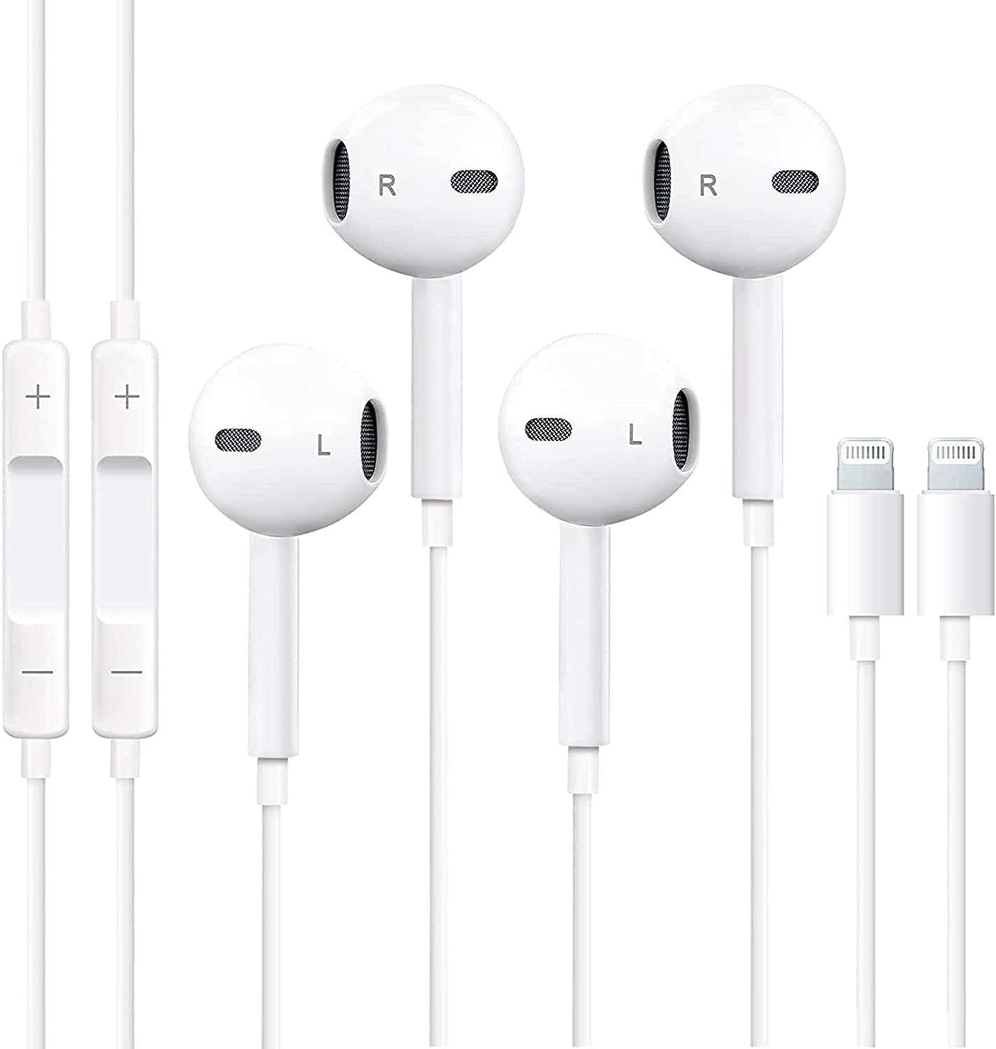Fones De Ouvido Supvol Com Certificação Apple Mfi Com 2 Microfones, Pacote Com 2