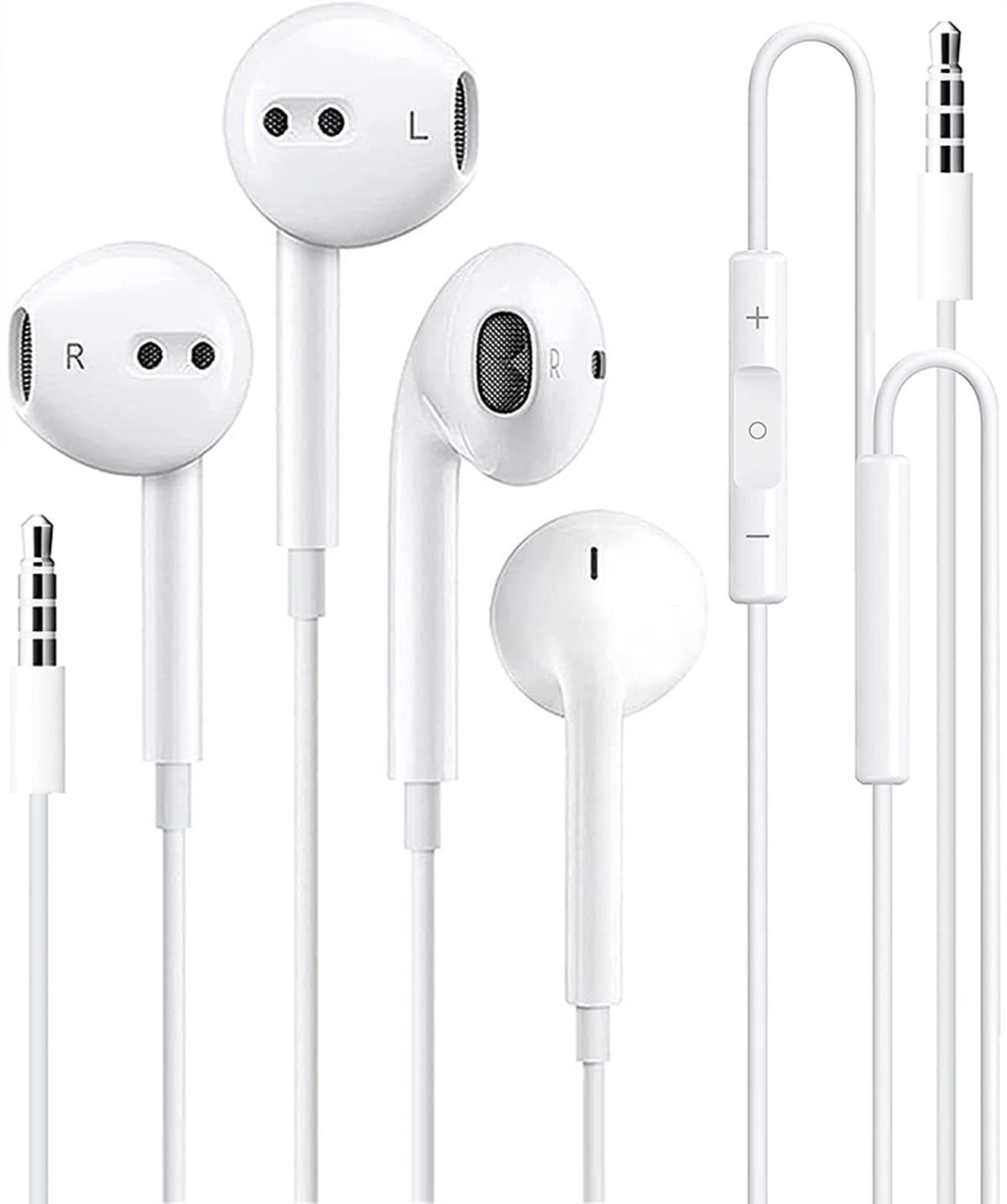 Fones De Ouvido Ctex Fones De Ouvido Com Fio Com Microfone Para Iphone 2 Pk