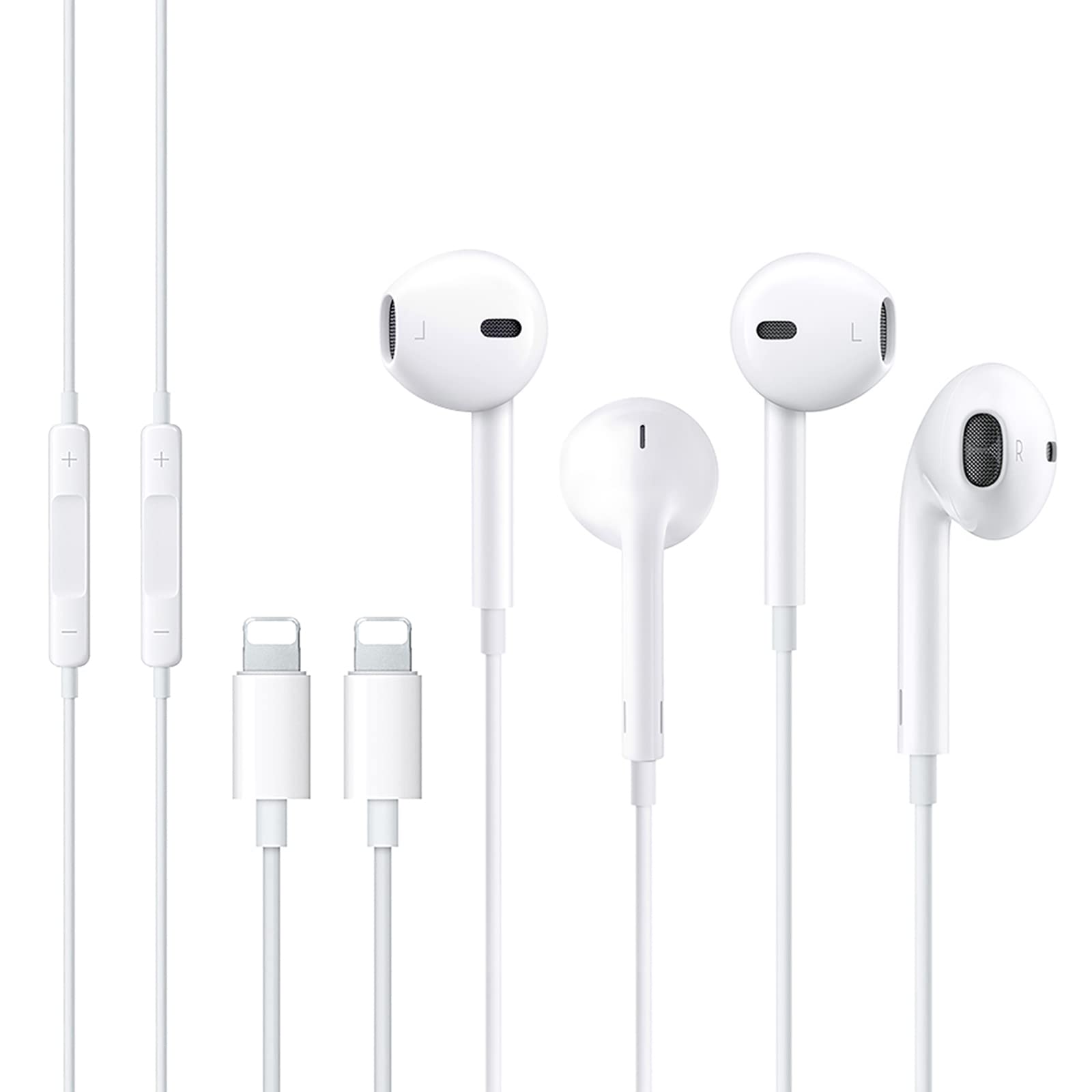 Fones De Ouvido Nobveq Para Iphone Fones De Ouvido Com Fio E Microfone Branco