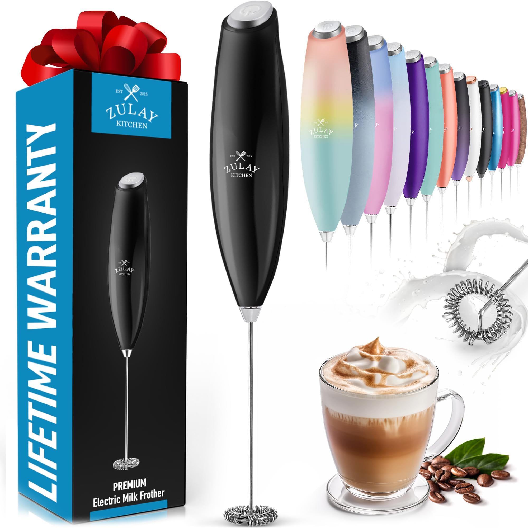 Milk Frother Zulay Kitchen Batedor Elétrico Milk Boss Preto
