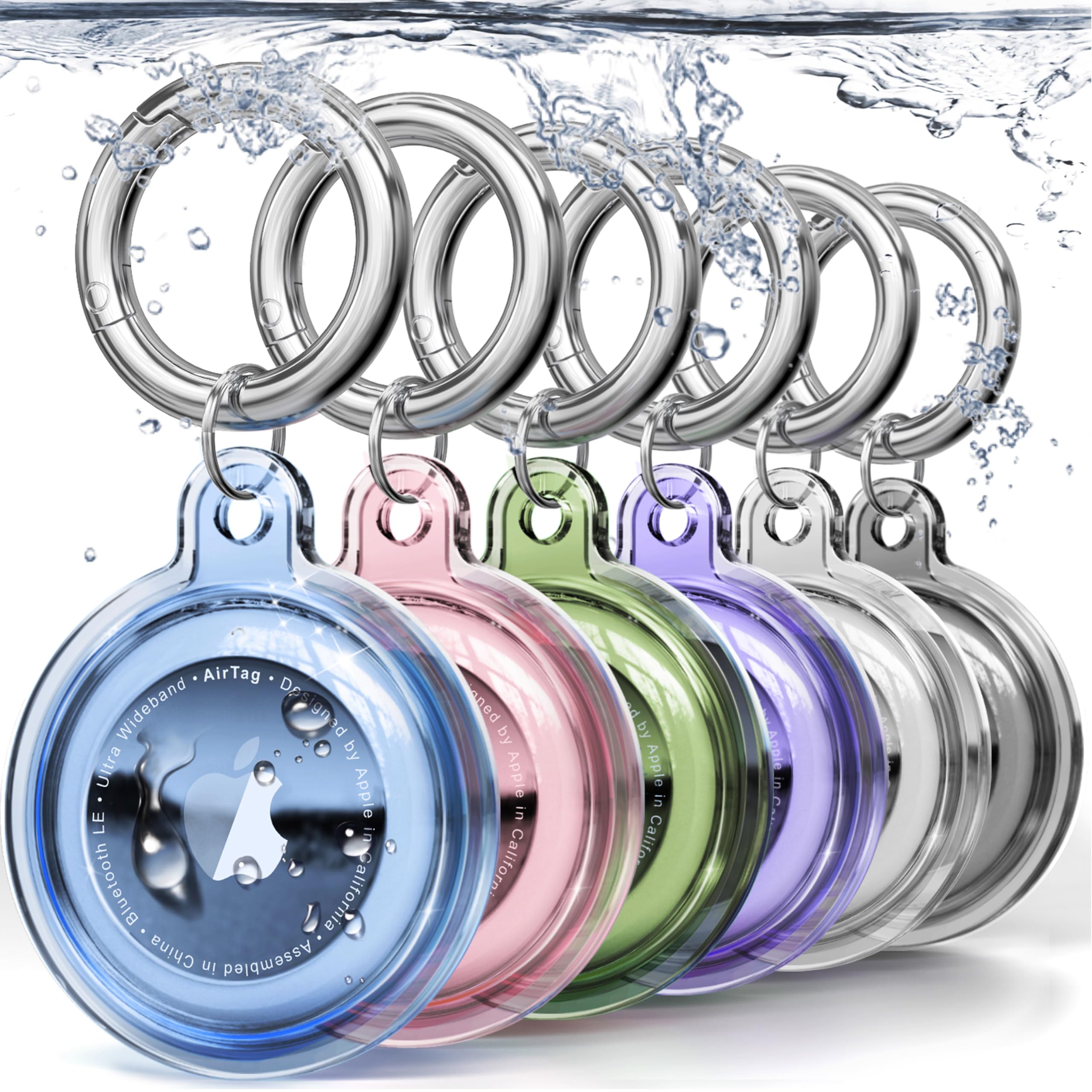 Estojo Impermeável Airtag Holder Galafoki, Pacote Com 6 Unidades Com Chaveiro