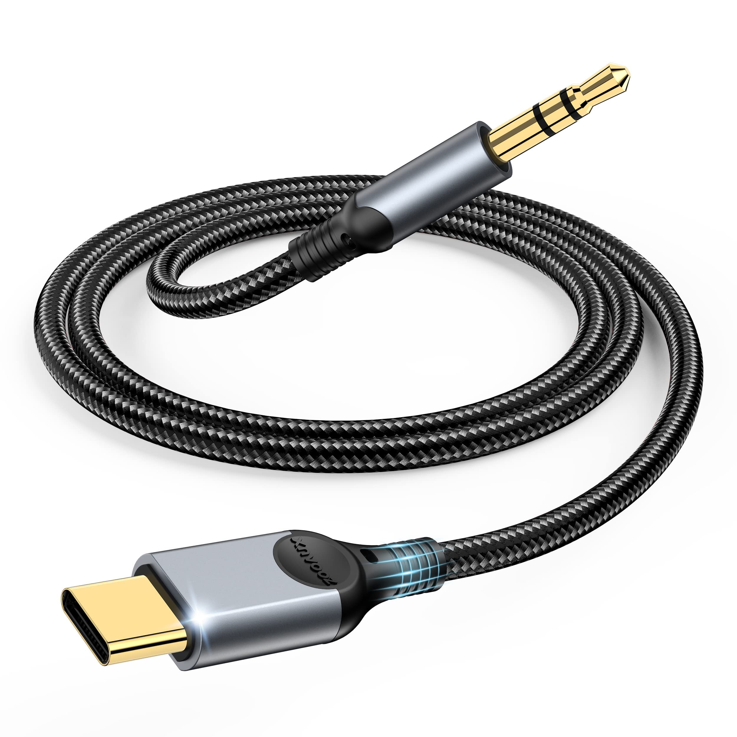 Cabo Usb C Para Conector Auxiliar De Áudio De 3,5 Mm Zooaux Para Iphone E Ipad