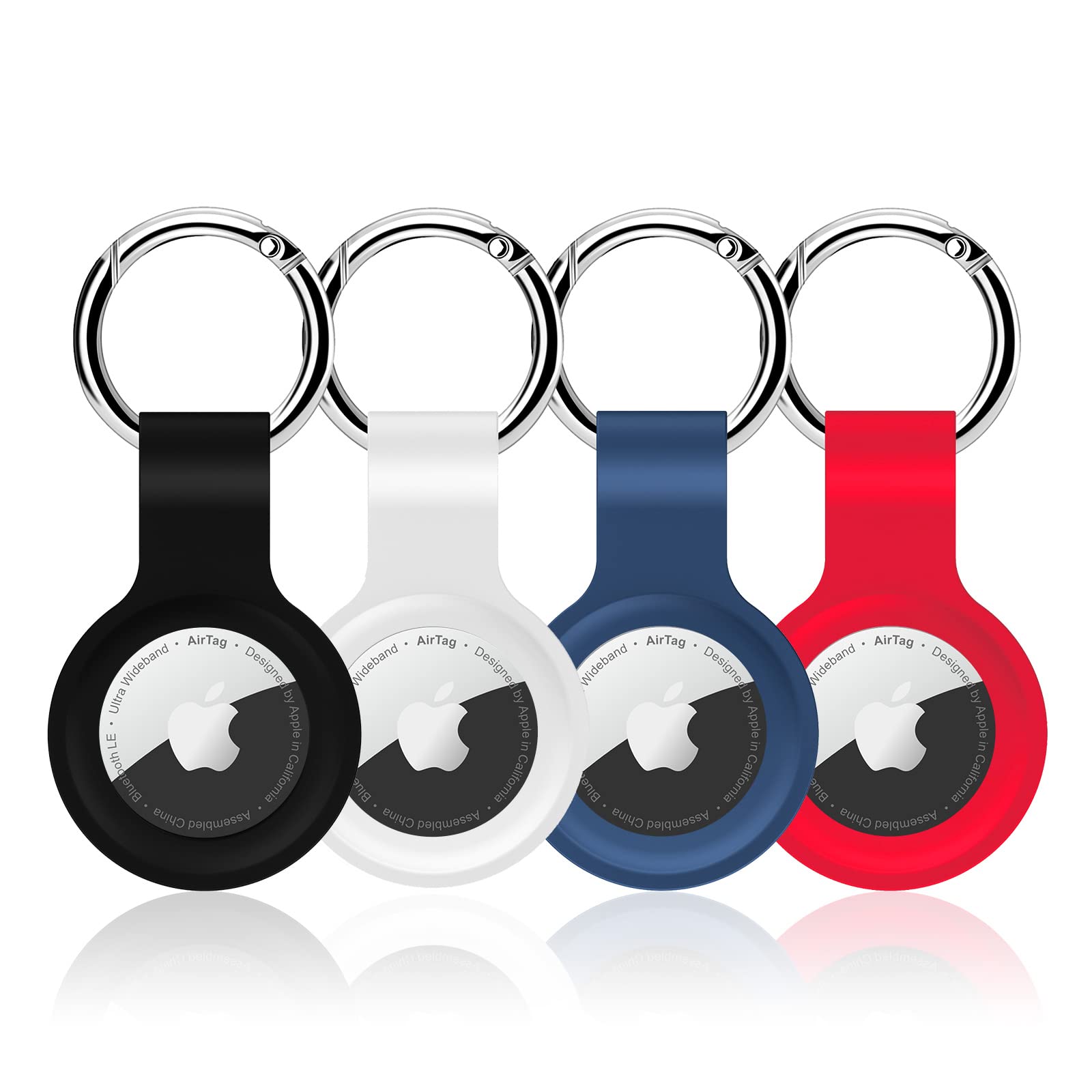 Capa De Silicone Airtag Holder Qyqa Com Chaveiro, Pacote Com 4