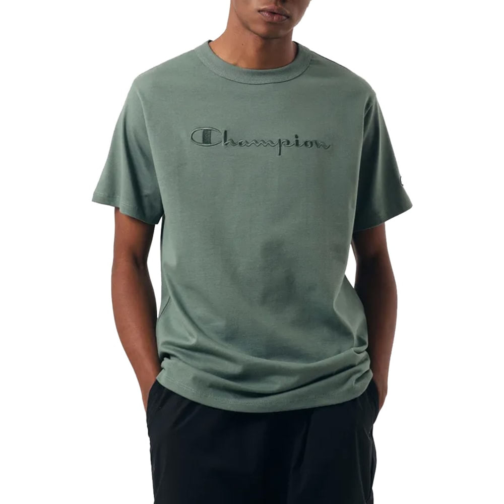 Camiseta Champion Bordado Script Nurture Green