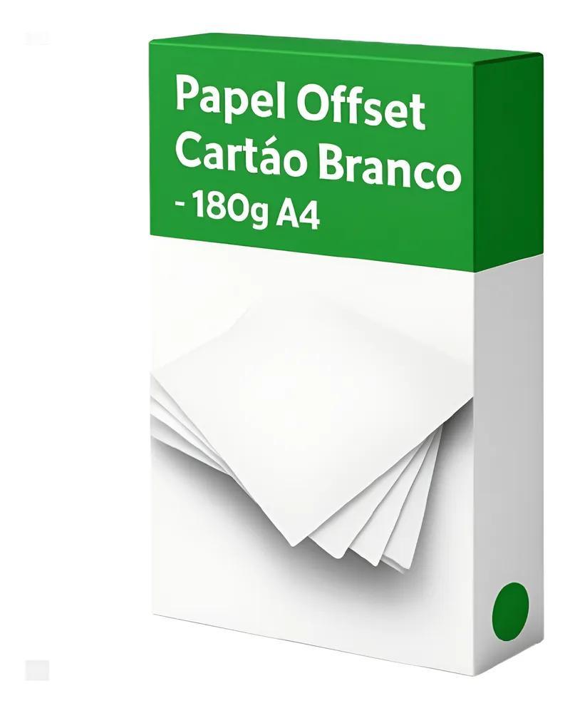 Papel Cartão Branco Offset Grosso A4 180g Fosca 100 Folhas - Carrefour
