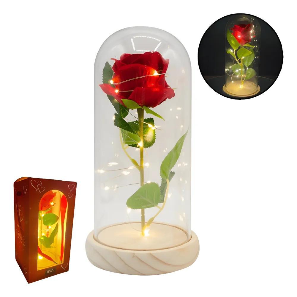 Redoma Rosa Encantada Iluminada Dia Dos Namorados Ca 127/220 - Carrefour