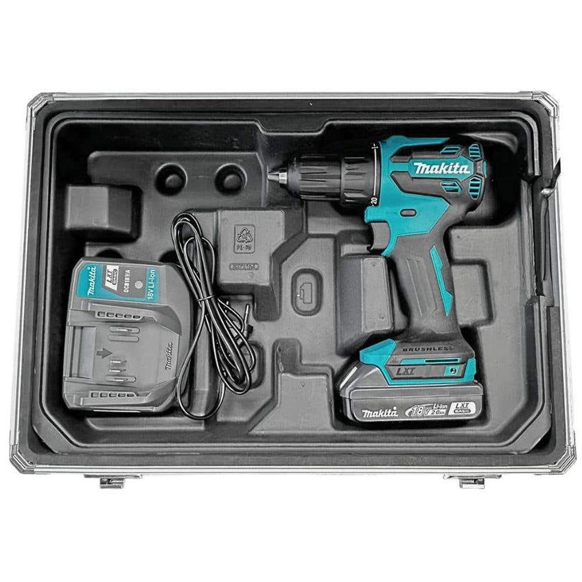 Parafusadeira Furadeira Impacto Bateria 18v Com Carregador E Maleta 96pçs Dhp490wvx3 Makita - imagem 4