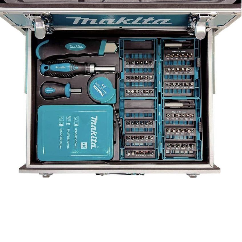 Parafusadeira Furadeira Impacto Bateria 18v Com Carregador E Maleta 96pçs Dhp490wvx3 Makita - imagem 5