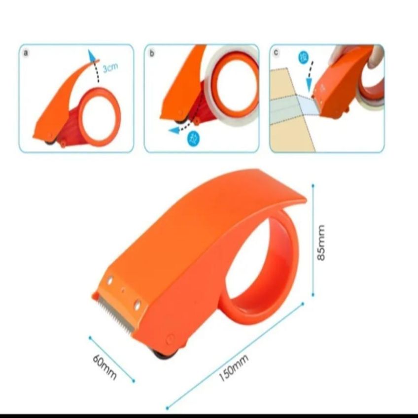 Suporte Fita Adesiva Larga Lacradora Aplicador Dispenser Porta Durex Manual Cortador Pacotes Embalagem Correio - imagem 4