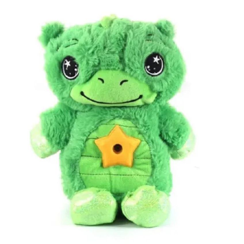 Urso De Pelucia Projetor Estrelas Ursinho Abajur Luminaria Musical Bebe Crianca Luz Noite Sono Verde - imagem 5