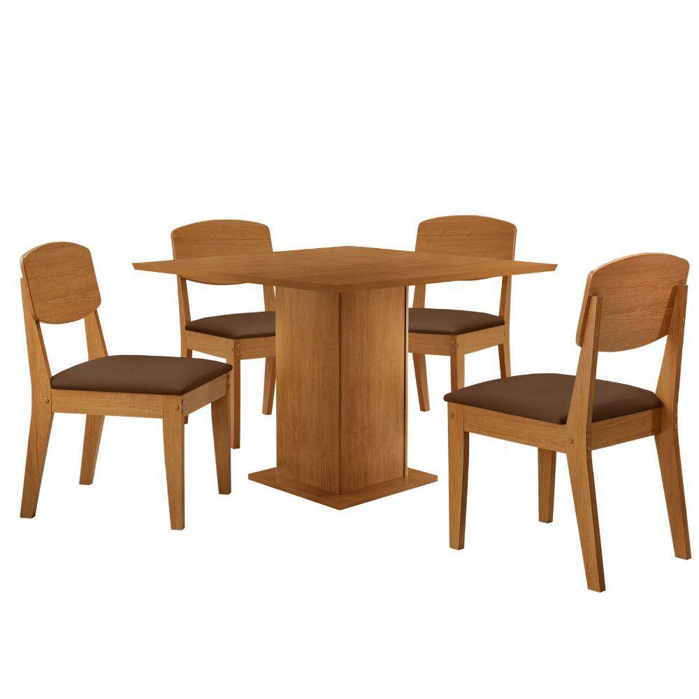 Mesa De Jantar Loren 90cm Mdf 4 Cad Copper Moderna Mobilia Veludo ...