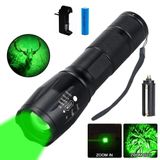 Lanterna Led Luz Verde T6 Tatica Caca Pesca Zoom Alta Luminosidade Militar Profissional Recarregavel