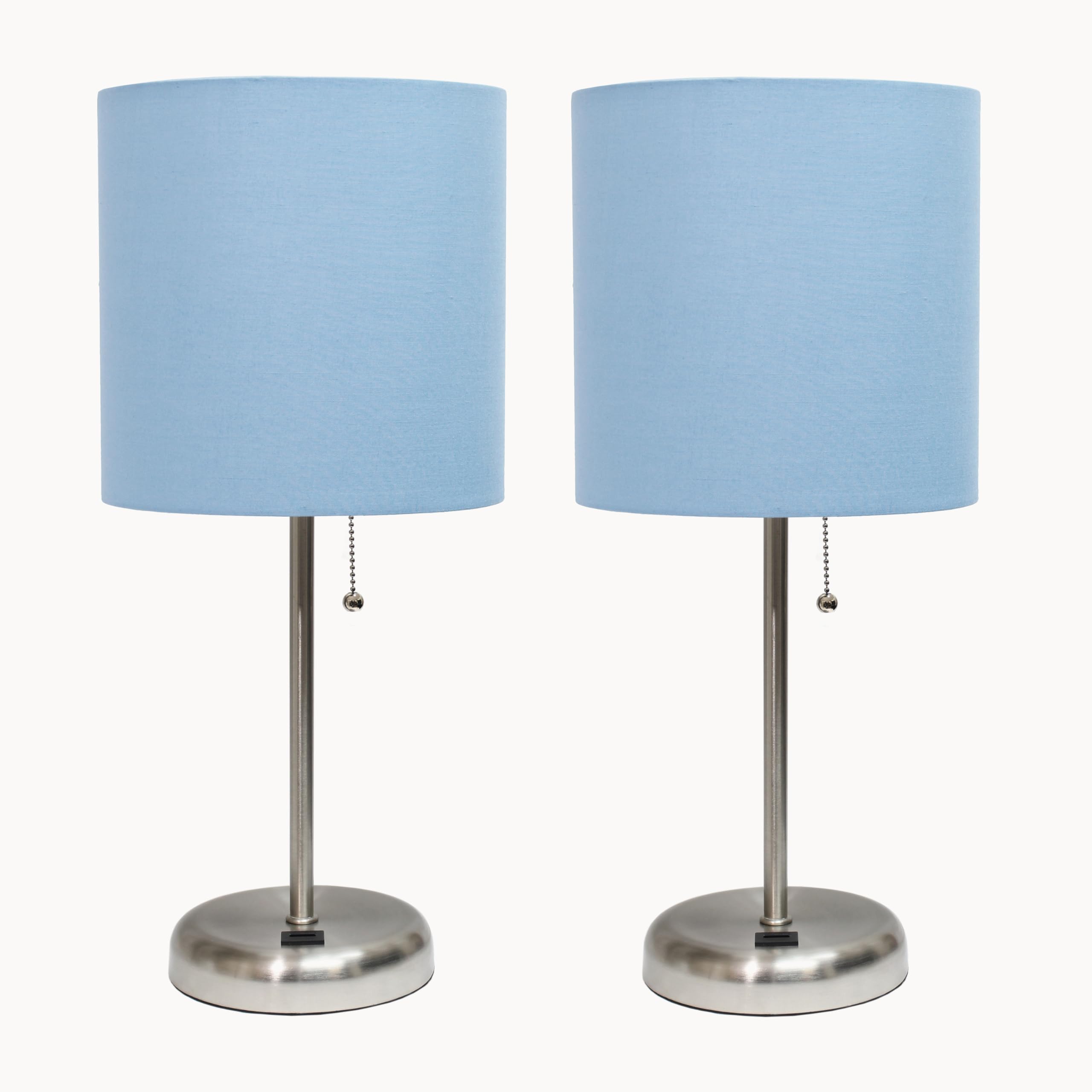 Lamp Simple Designs Lc2002-blu Com Porta Usb Blue Shade, Pacote Com 2