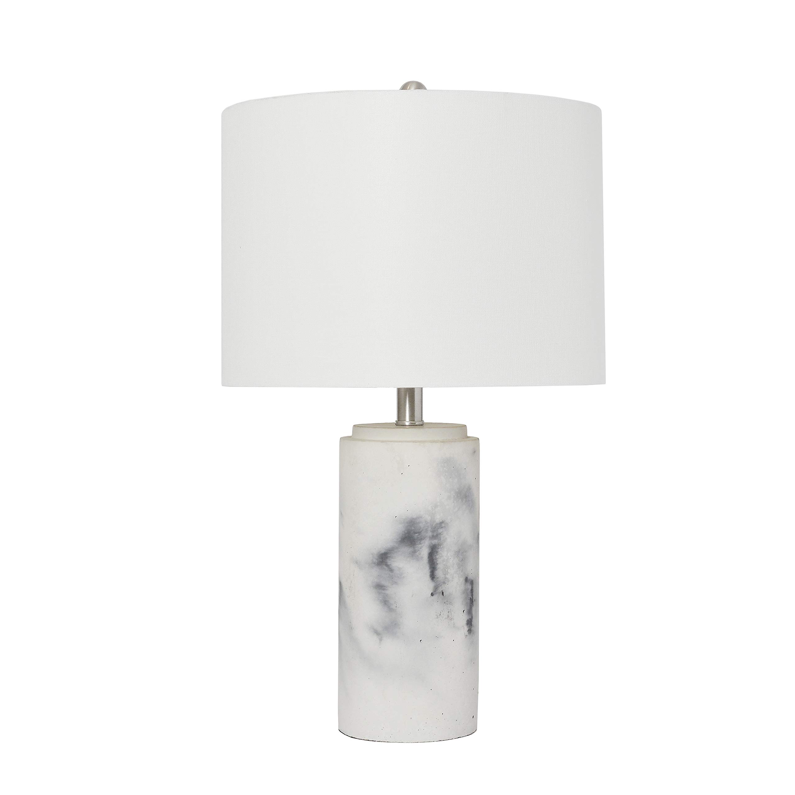 Abajur De Tecido Com Base Em Mármore Lamp Elegant Designs Lt3325-wht