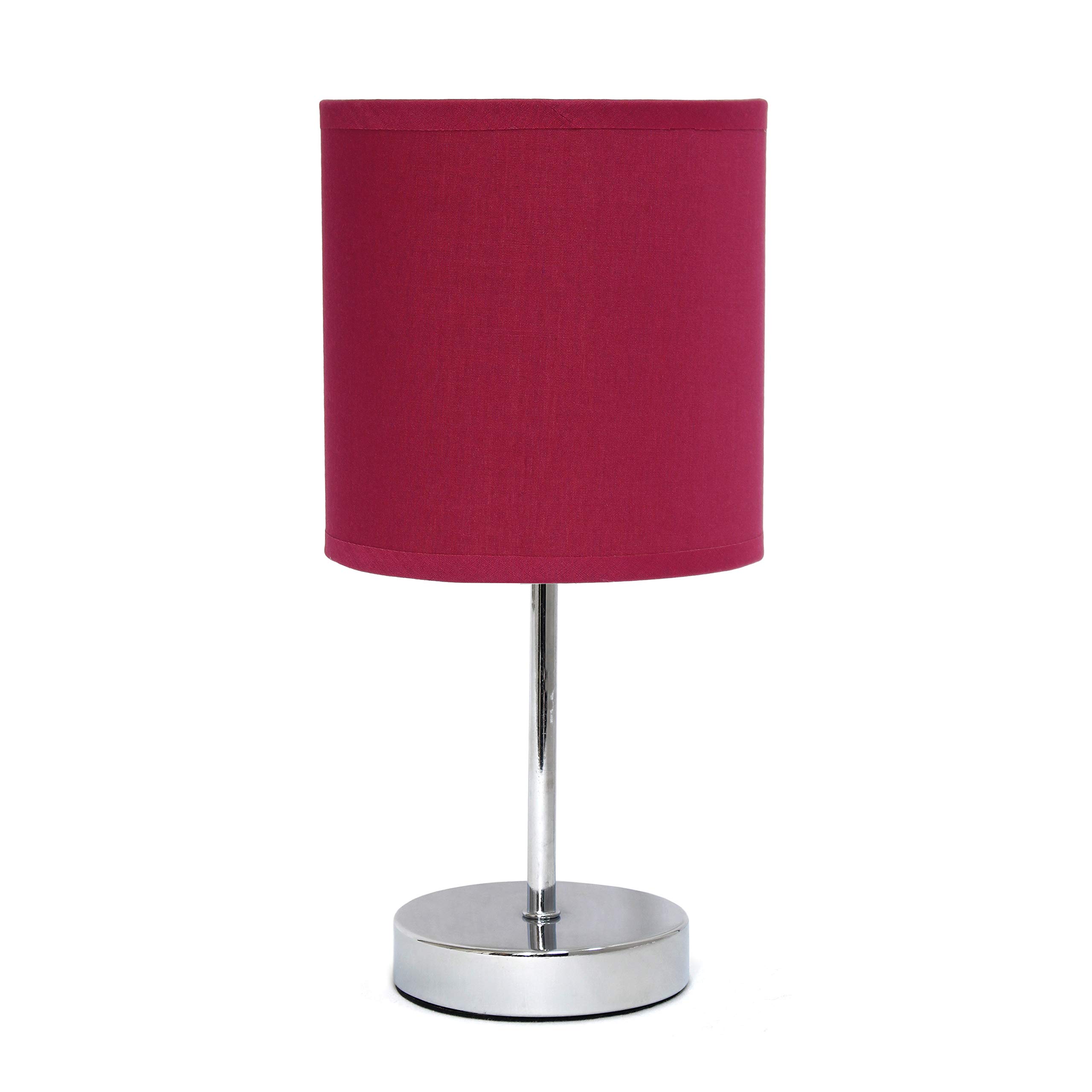 Lâmpada Simple Designs Lt2007-wne Chrome Mini Fabric Shade Wine