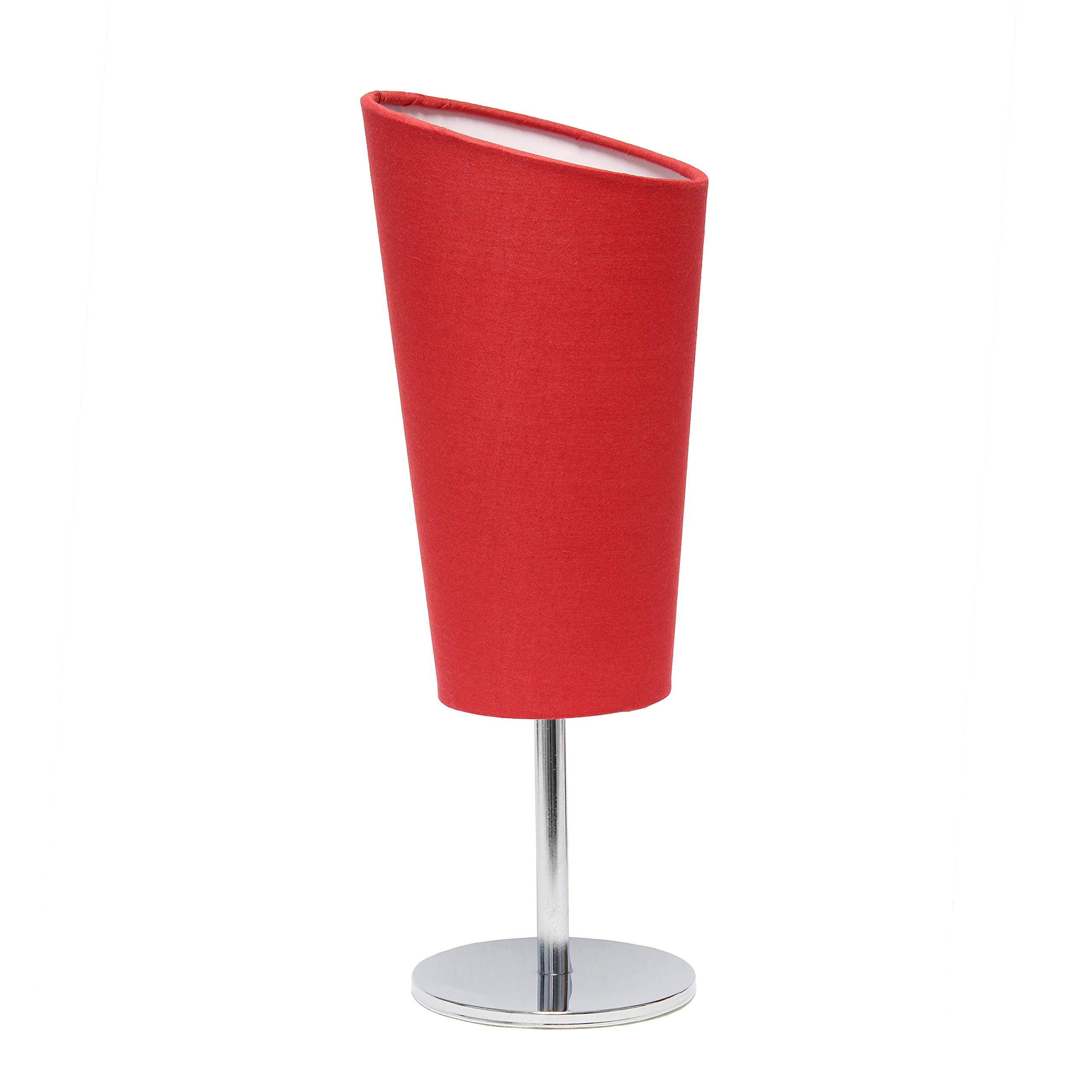 Lamp Simple Designs Lt2061-red Mini Cromado Em Tecido Vermelho