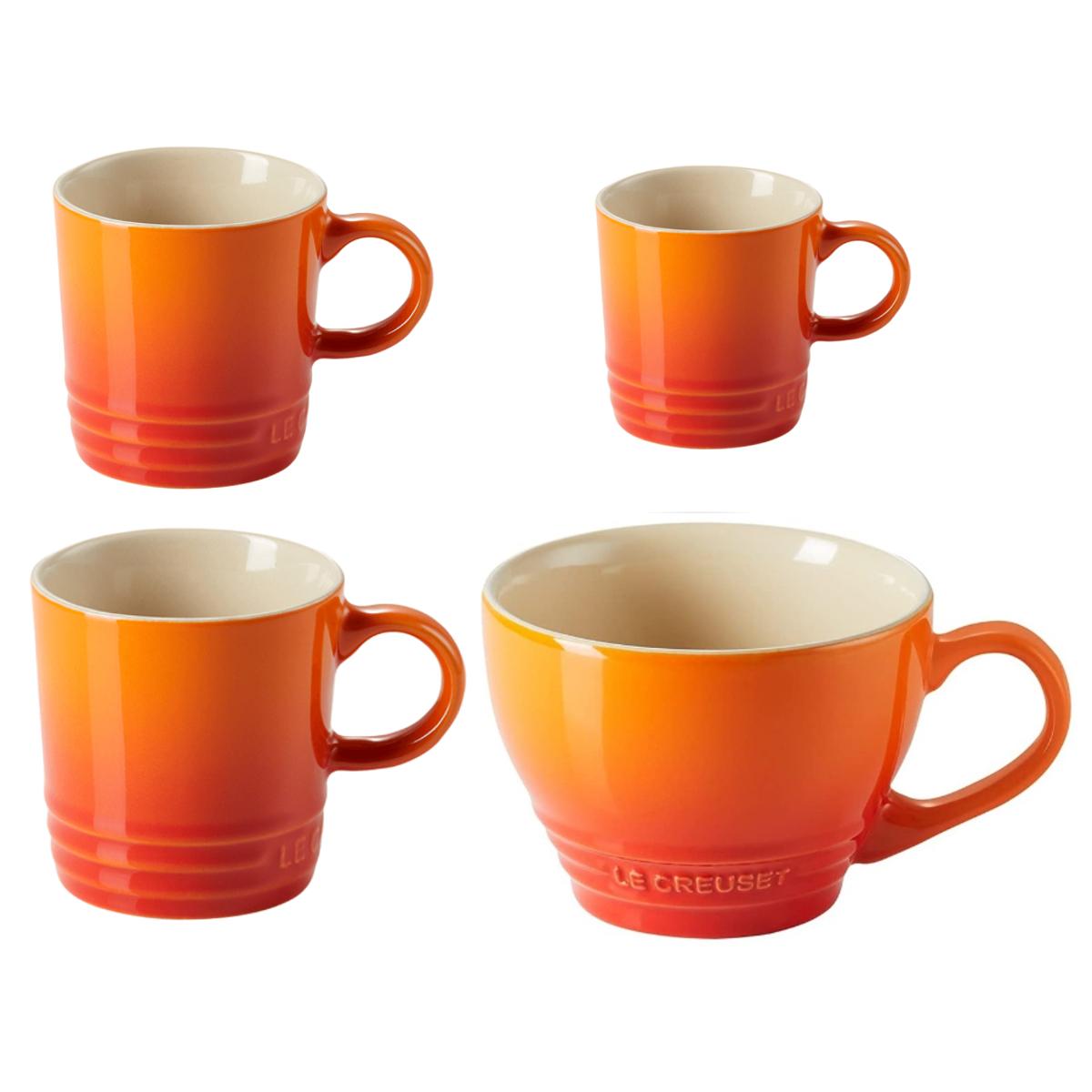 Kit 4 Canecas Em Cerâmica Le Creuset 100 200 350 400 Ml