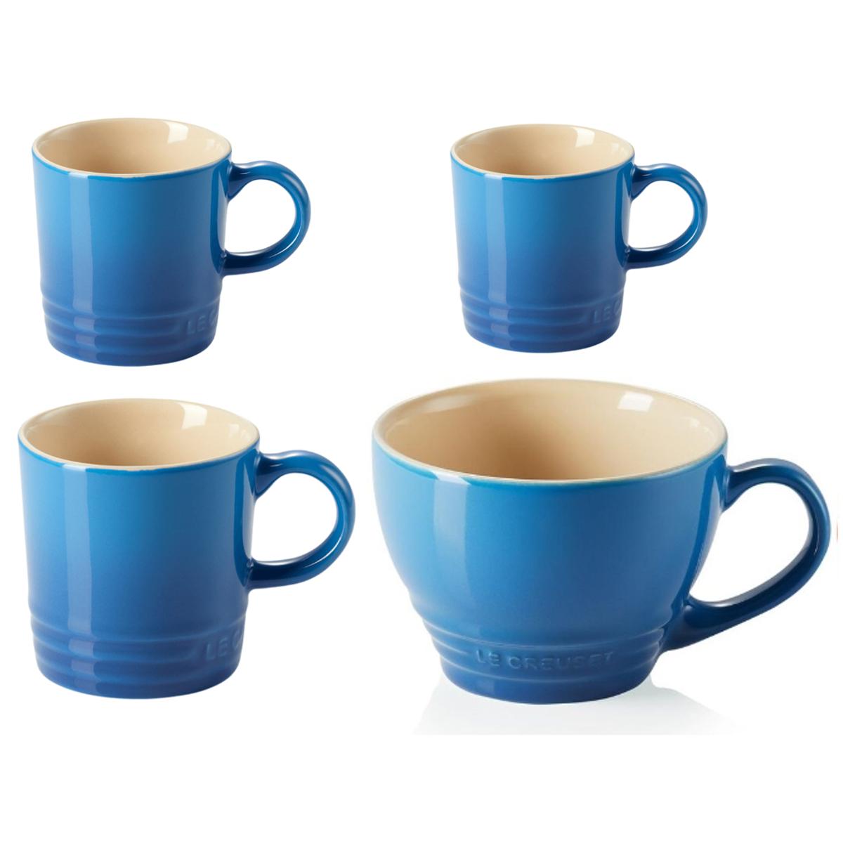 Kit 4 Canecas Em Cerâmica Le Creuset 100 200 350 400 Ml