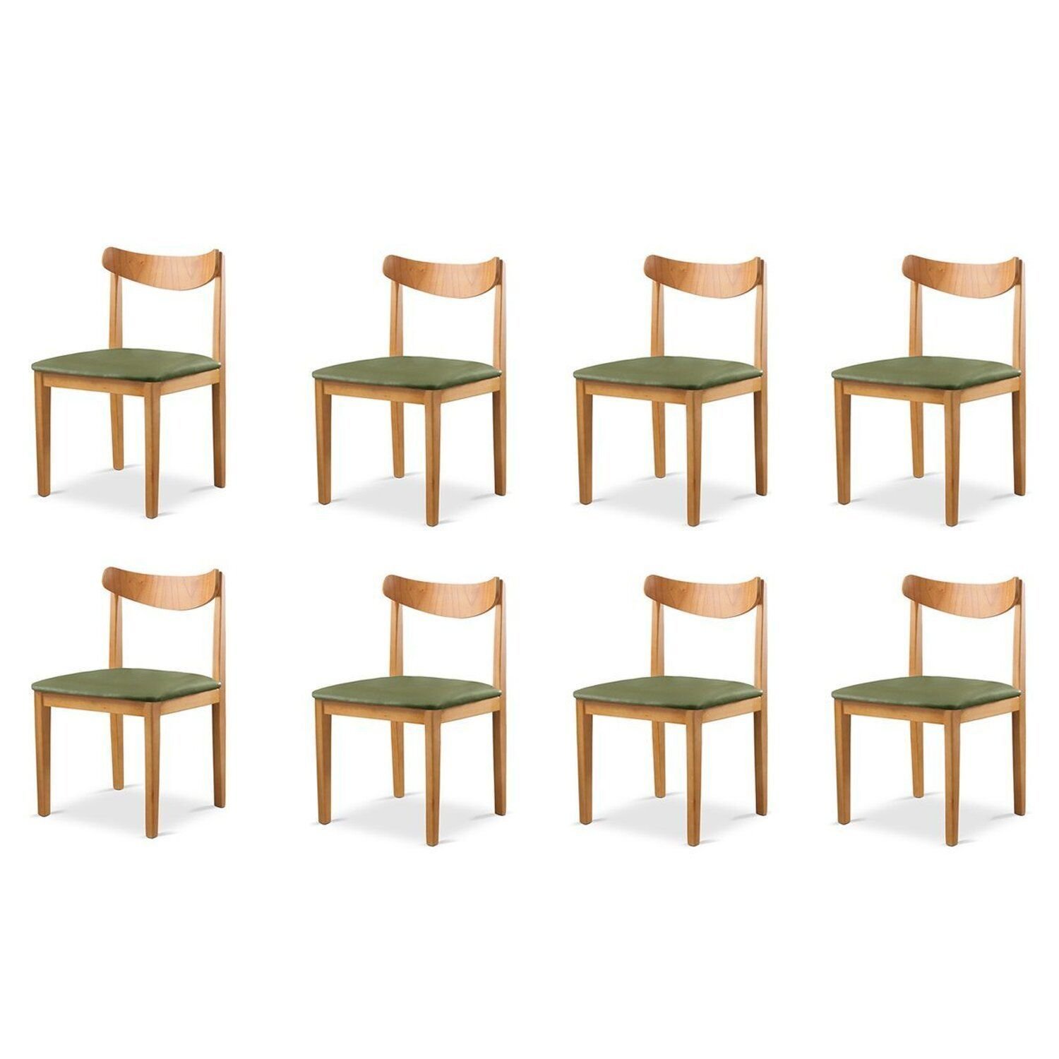 Kit 8 Cadeiras Sala De Jantar Aurora Verde/nature