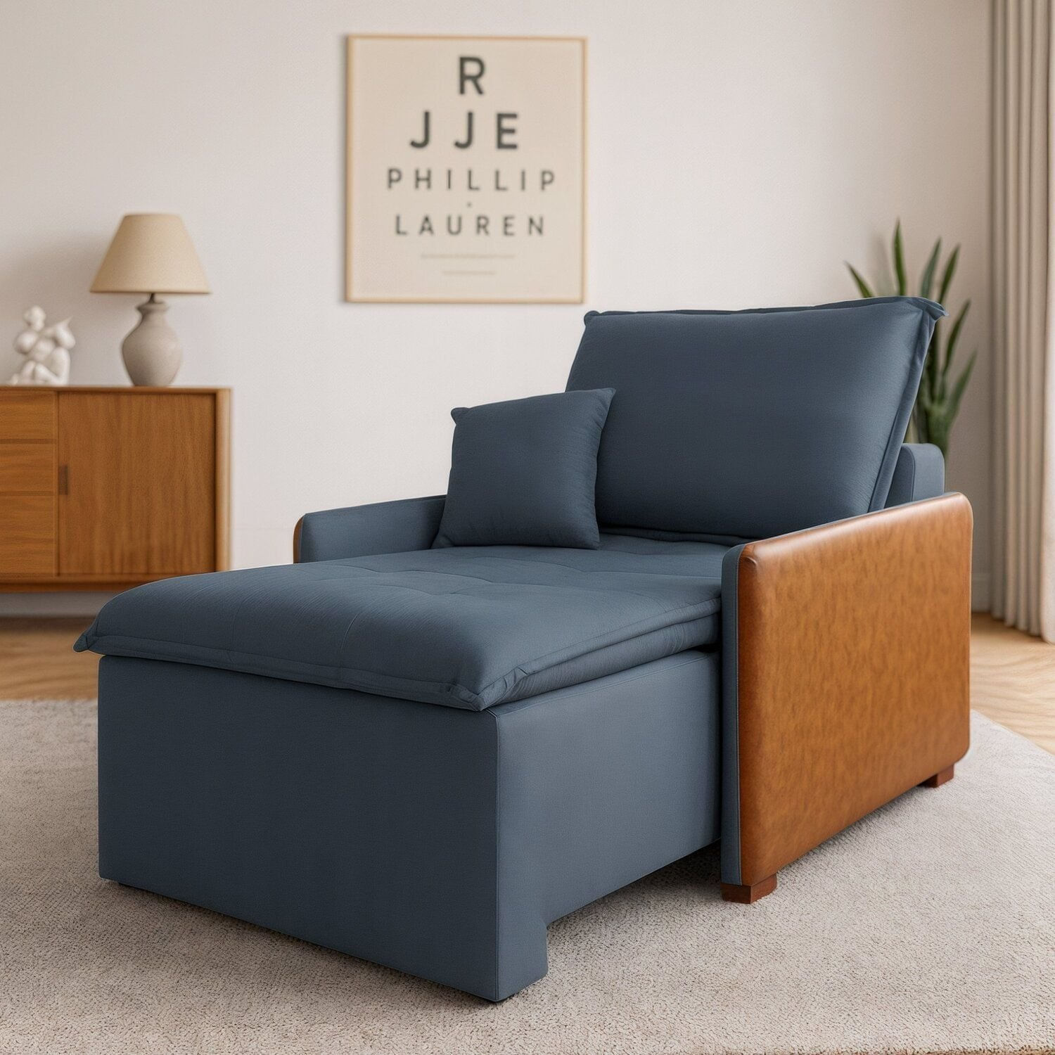 Poltrona Retrátil E Reclinável Base Madeira Maciça Atena Cinza