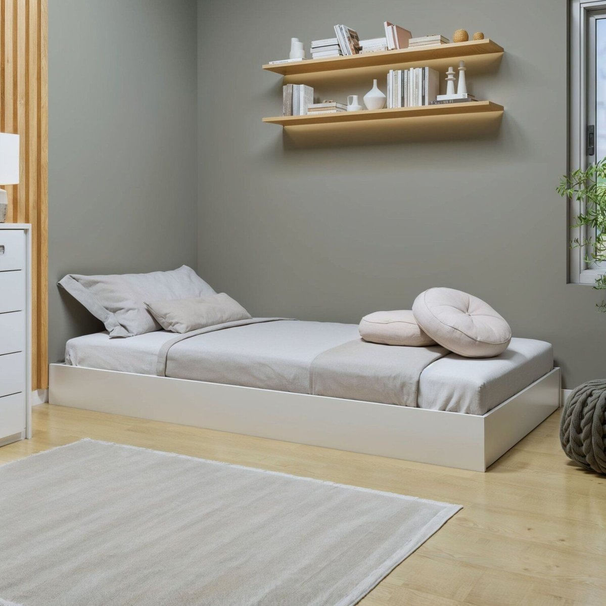 Cama Auxiliar De Solteiro Com Rodizio Move Branco