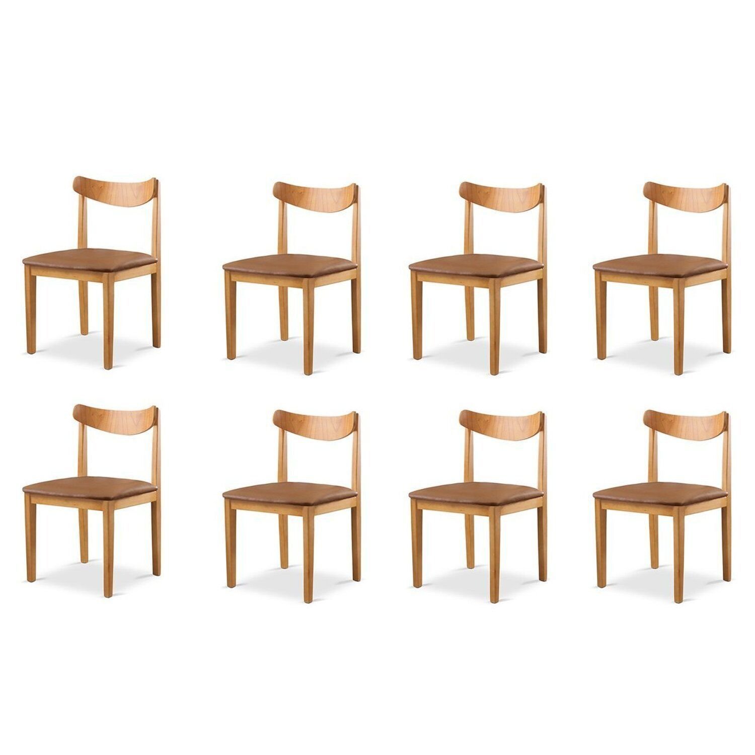 Kit 8 Cadeiras Sala De Jantar Aurora Marrom/nature