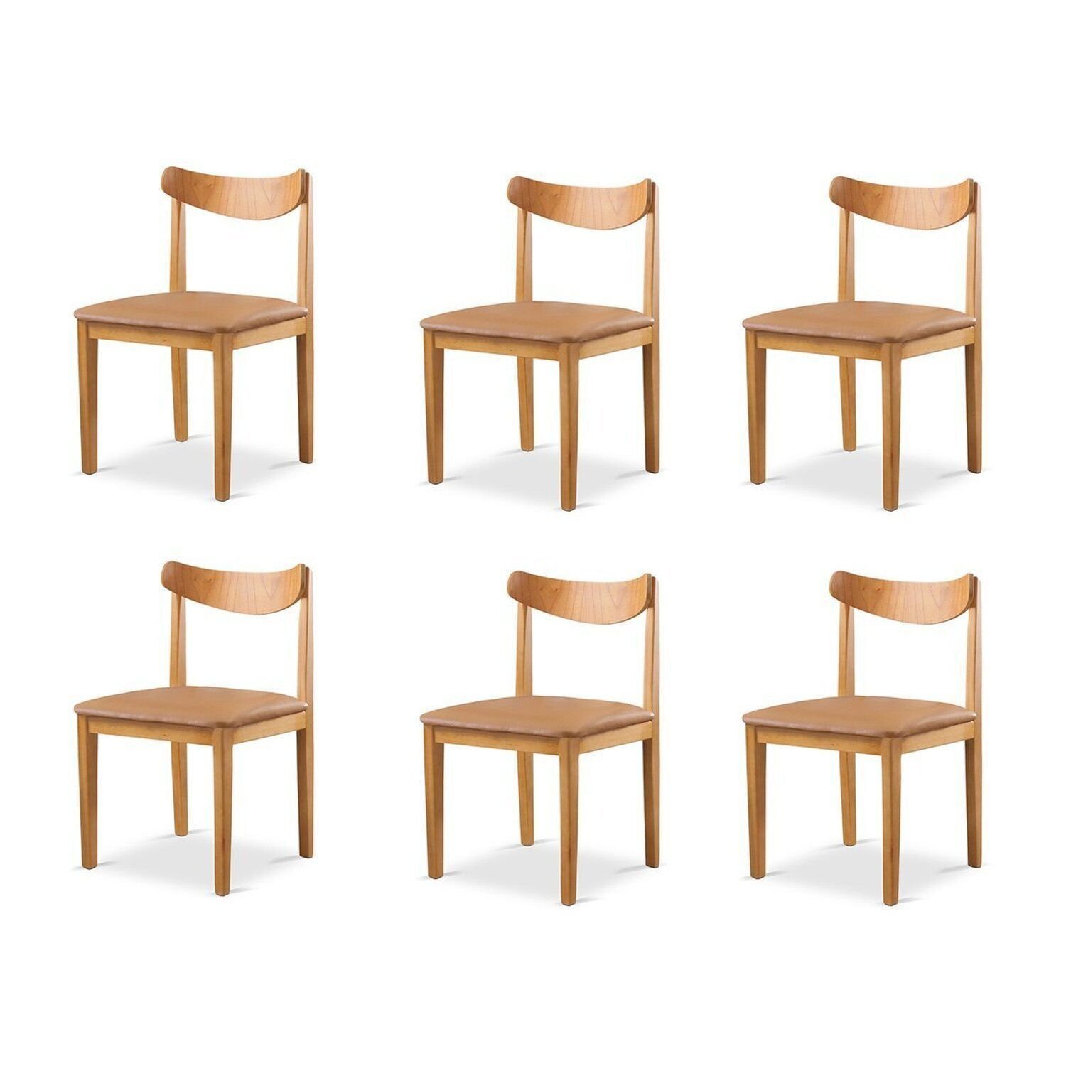 Kit 6 Cadeiras Sala De Jantar Aurora Caramelo/nature