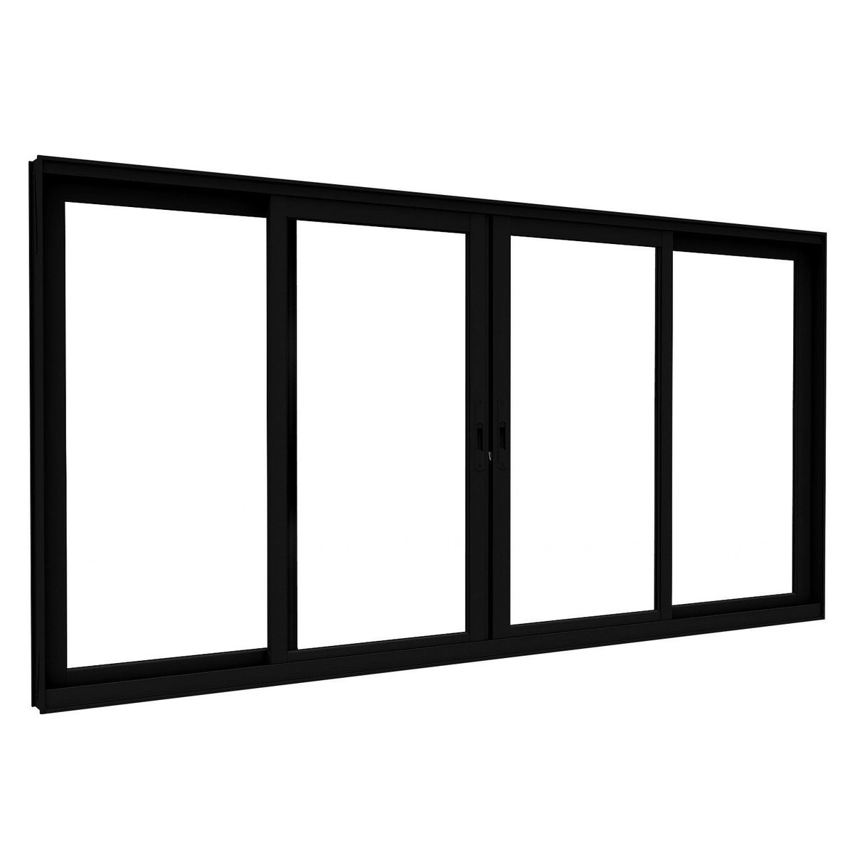 Janela De Alumino De Correr Central 4 Folhas 120x200cm Lucasa Eccellente Preto