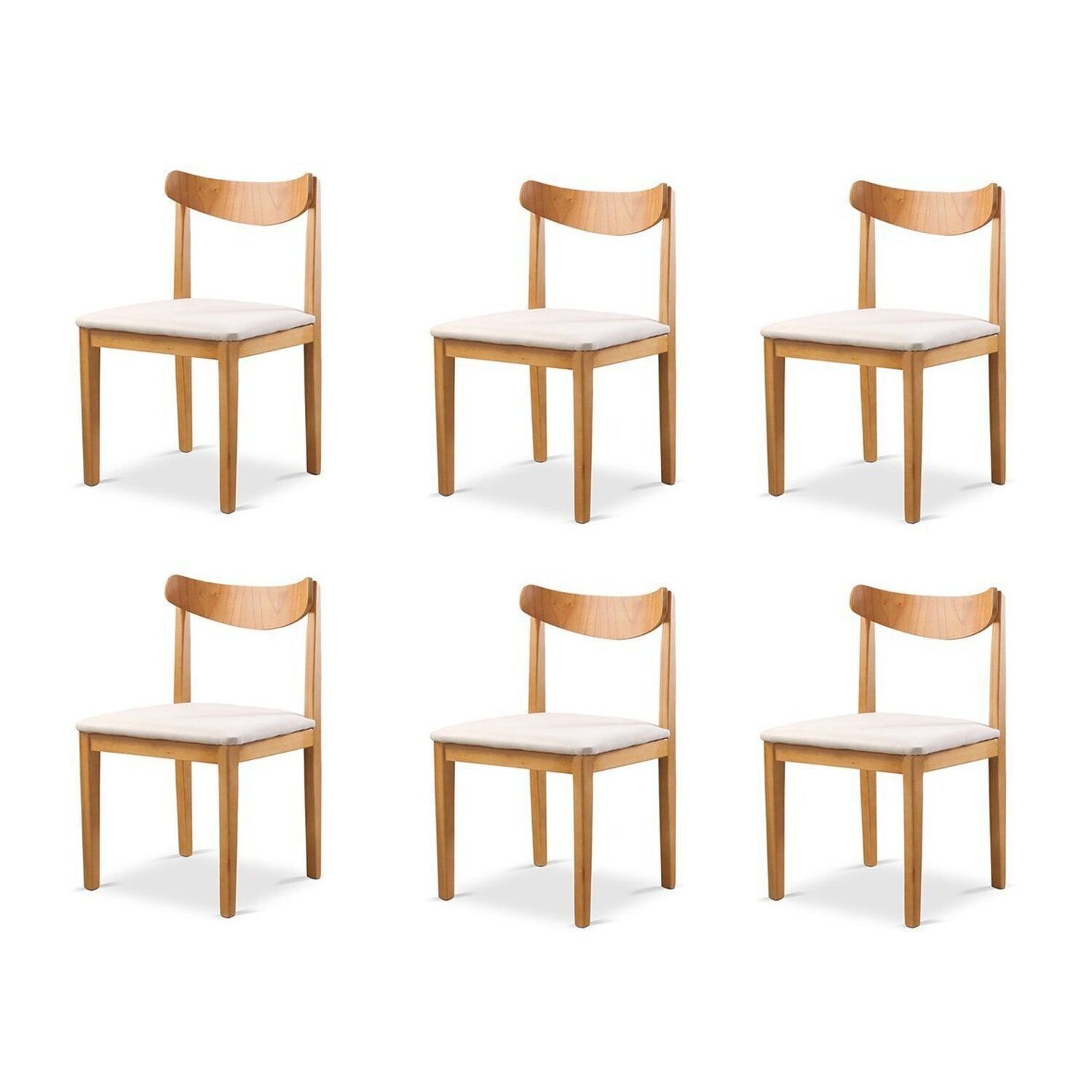 Kit 6 Cadeiras Sala De Jantar Aurora Nude/nature