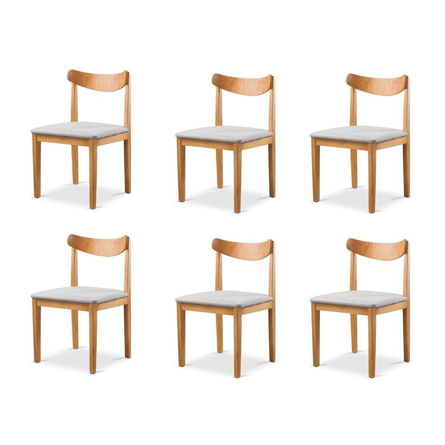 Kit 6 Cadeiras Sala De Jantar Aurora Cinza/nature