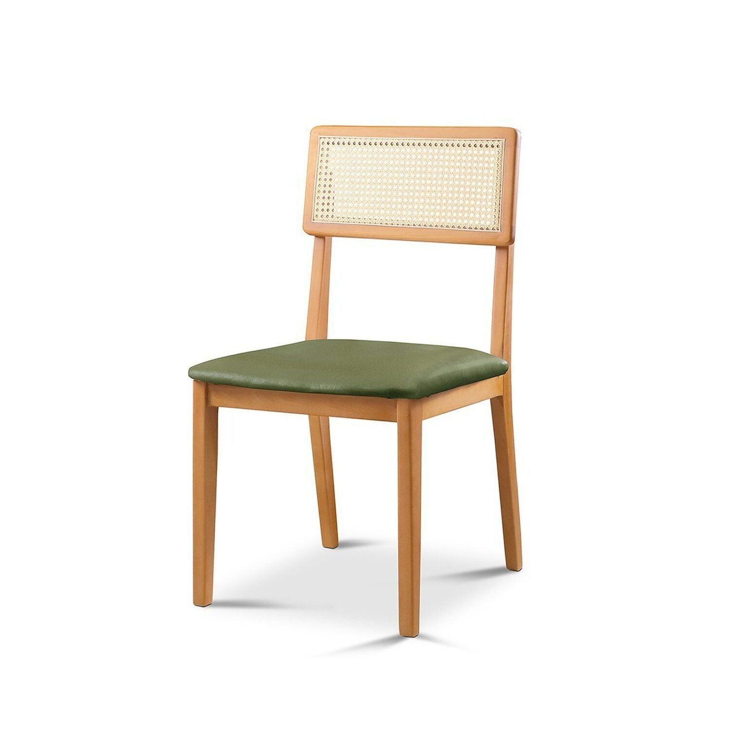 Cadeira De Jantar Com Encosto De Telinha Ava Verde/nature