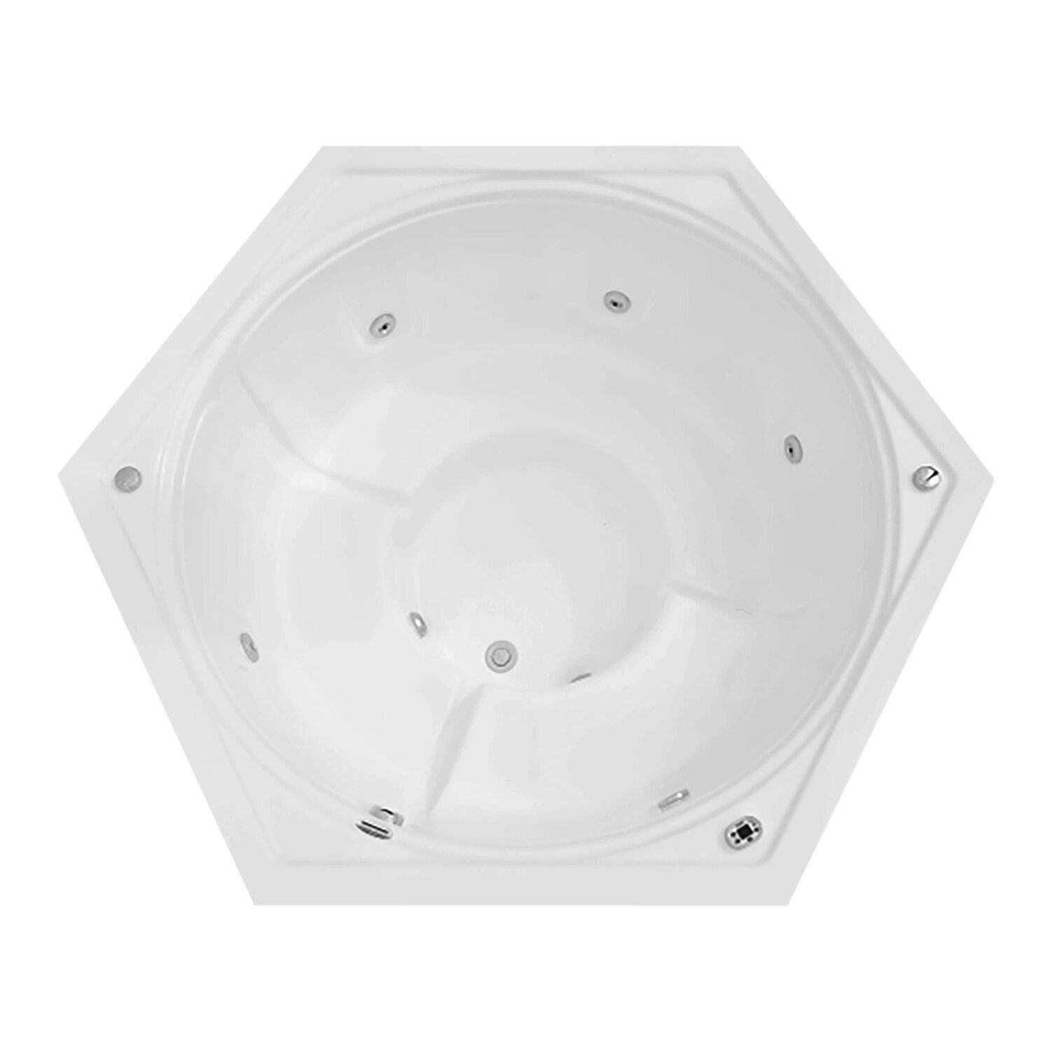 Spa Flora 5 Lugares Sextavada Top Line Relax Ouro Fino Branco