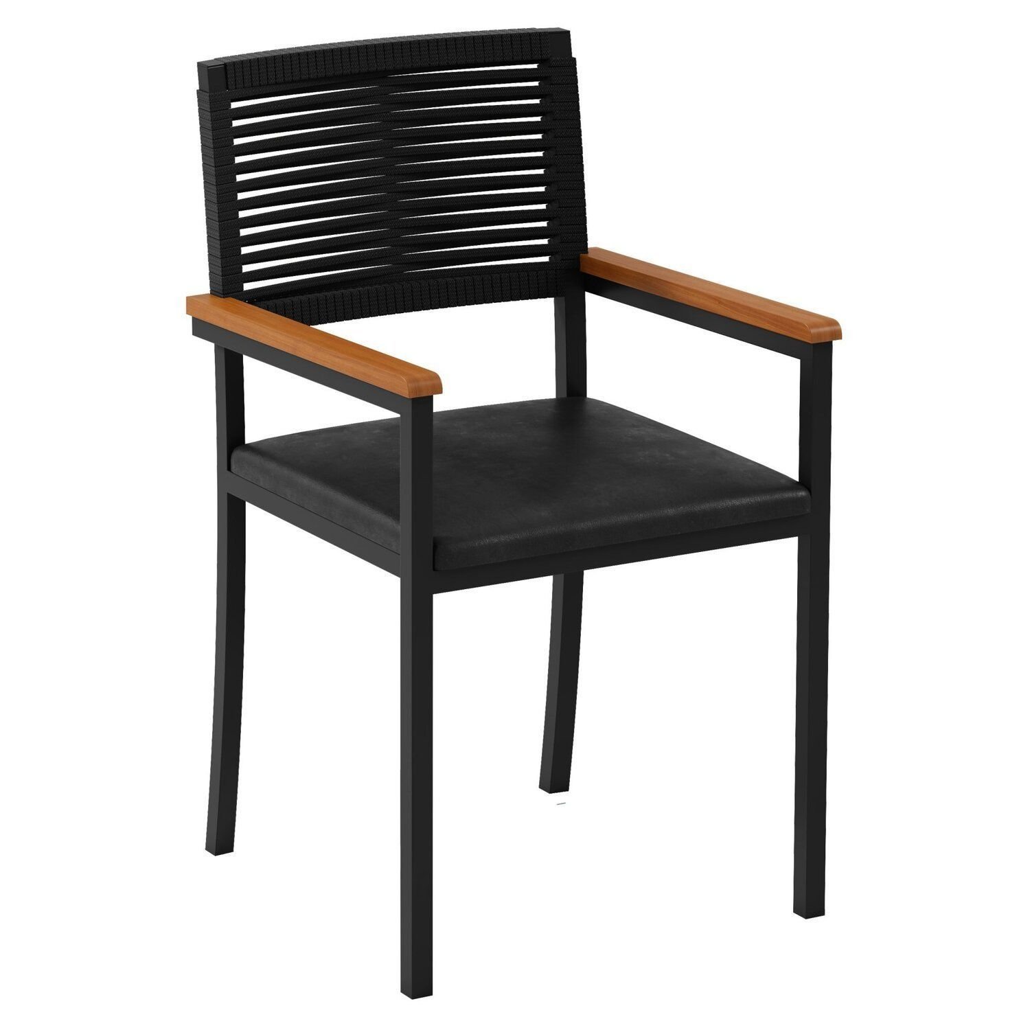 Cadeira Com Braço Para Sala De Jantar Viena Preto