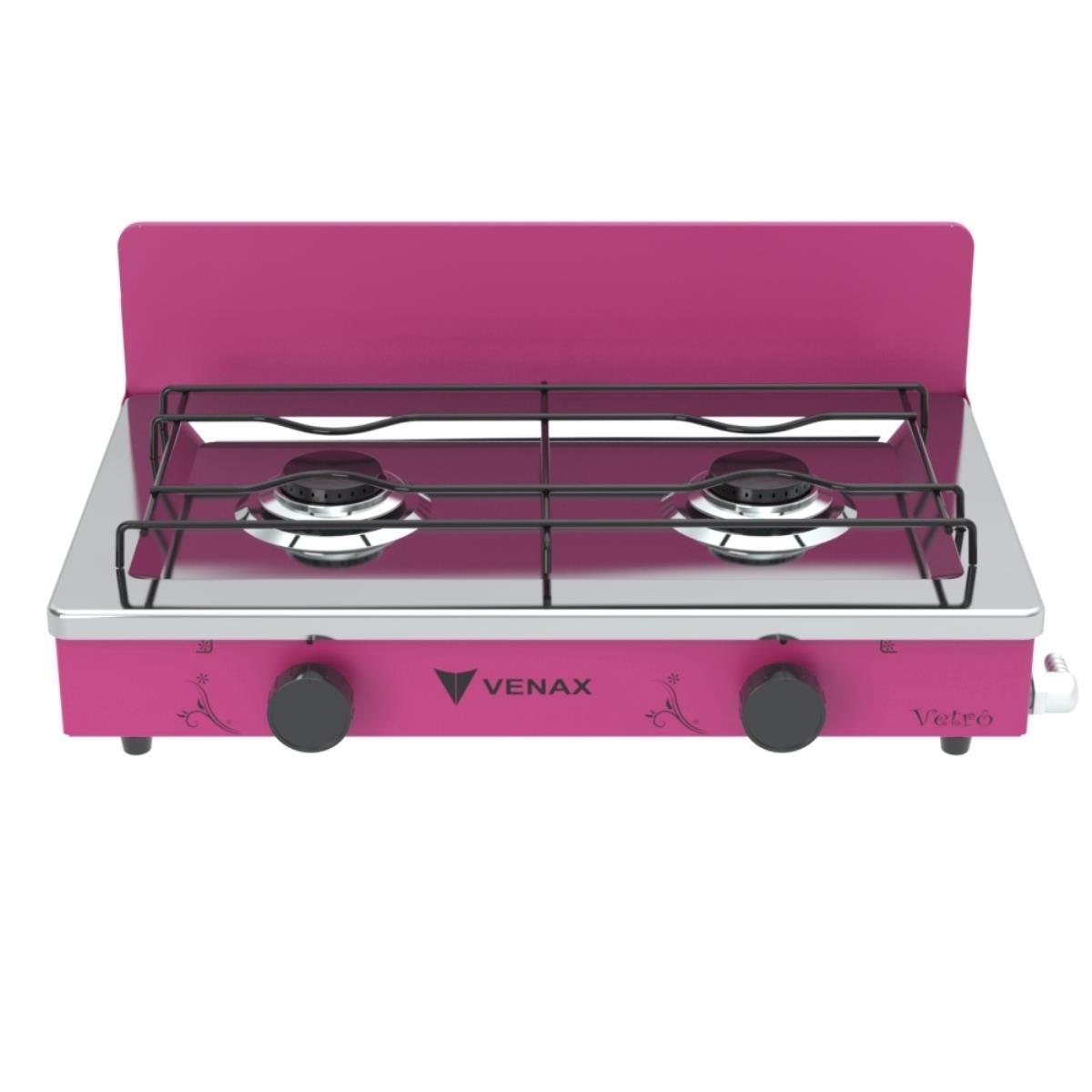 Fogão 2 Bocas Venax Flamalar Vetrô Rosa - Fmv200