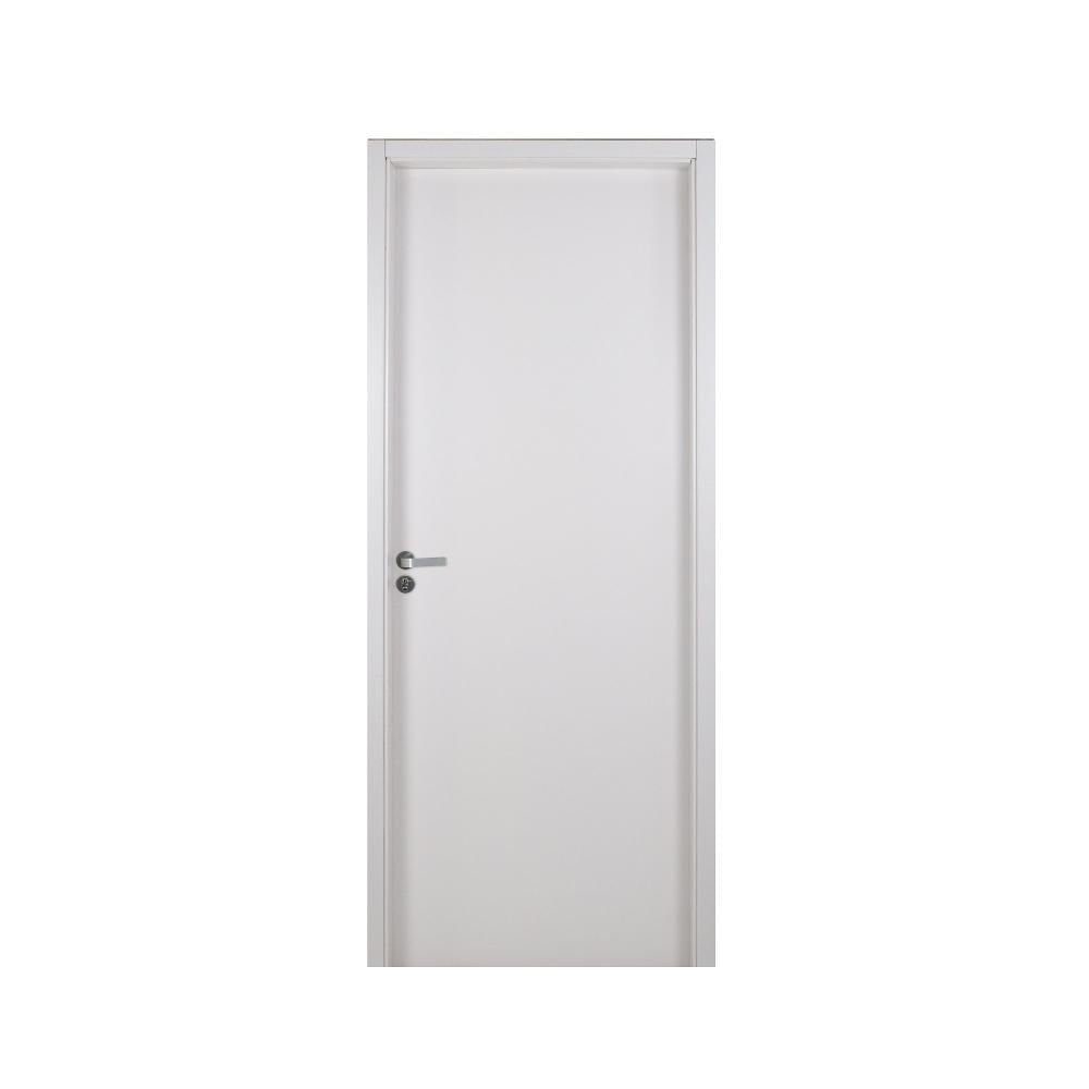 Kit Porta de Madeira Lisa 215x74cm com Batente de MDF Ultra 16cm Melamínico MGM Branco