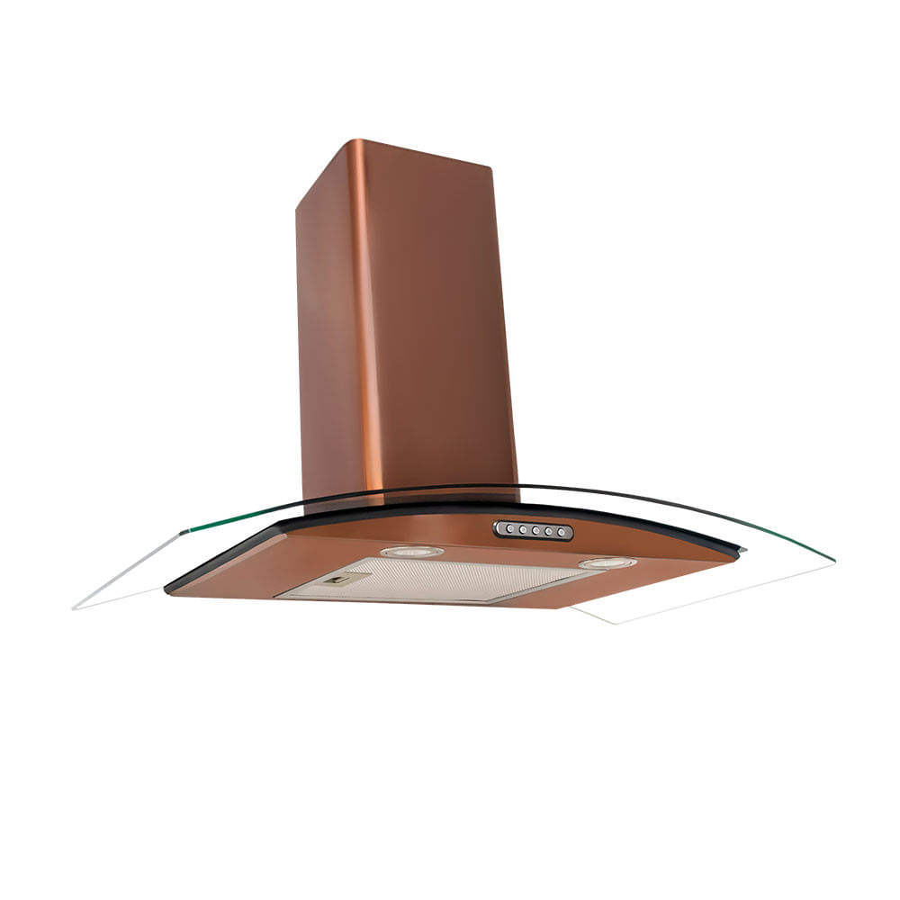 Coifa Fogatti Parede Vidro Curvo Cobre Duto Slim 70 Cm