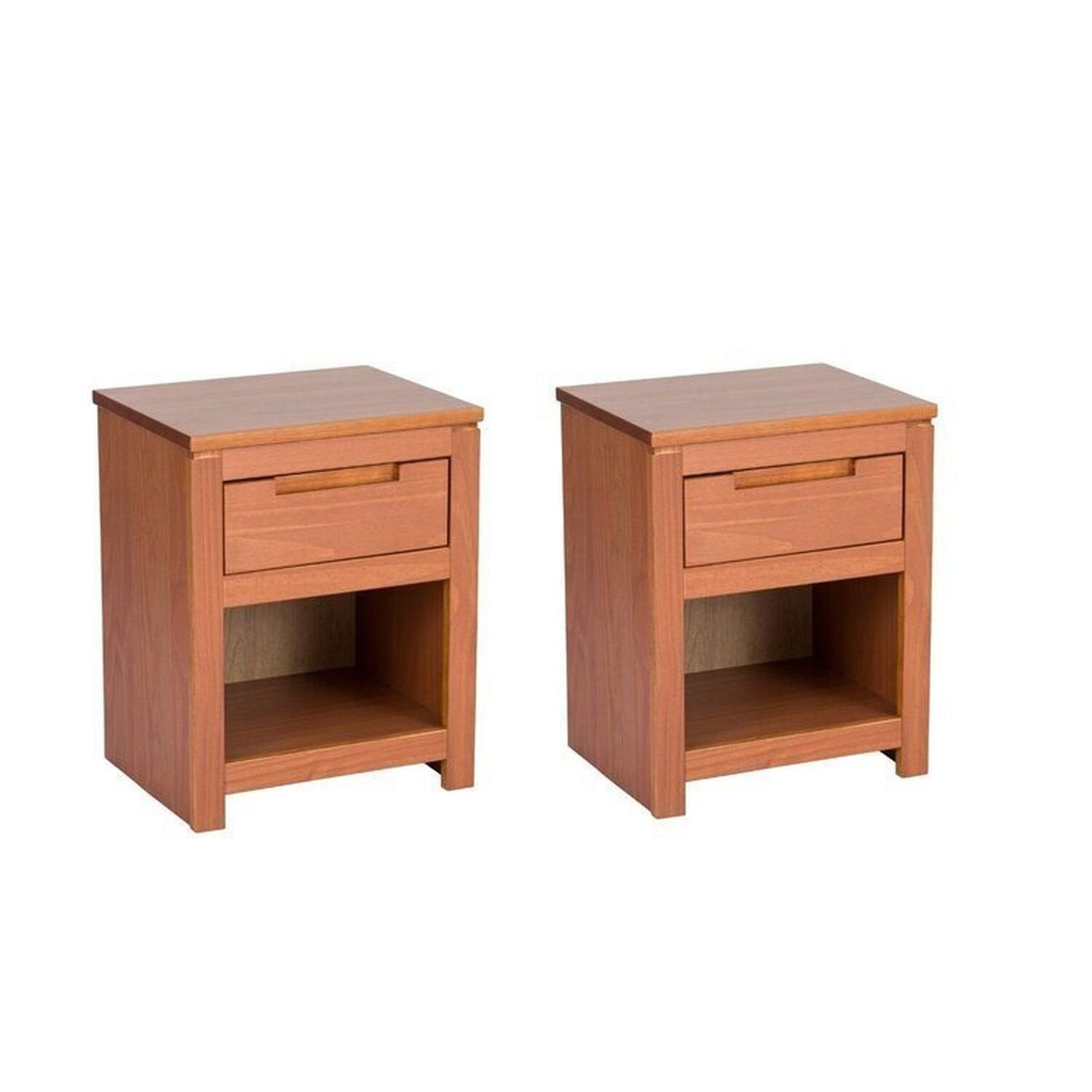 Kit Com 2 Mesas De Cabeceira 2 Gavetas 2 Nichos Madeira Maciça Madma Garapa