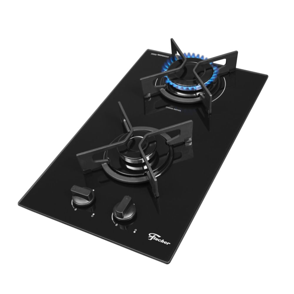 Cooktop A Gás Fischer 2 Bocas Fit Line Trempe Iron
