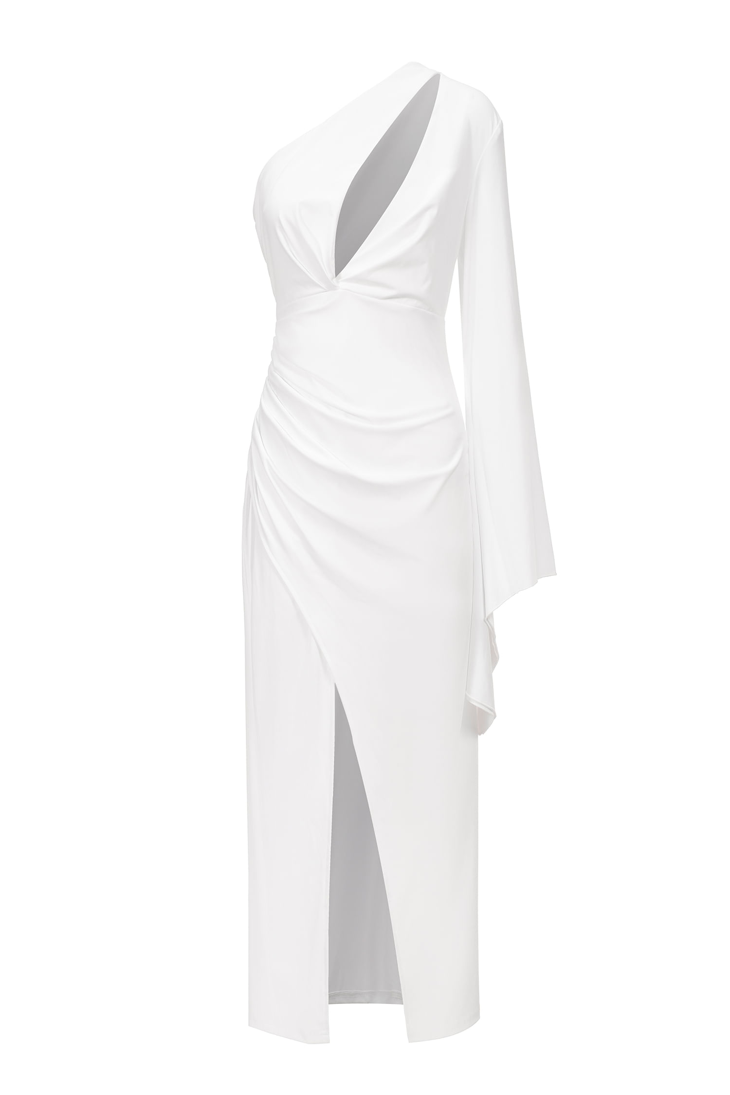 Vestido Bellabarnetten Adela Com Um Ombro Recortado E Fenda Midi