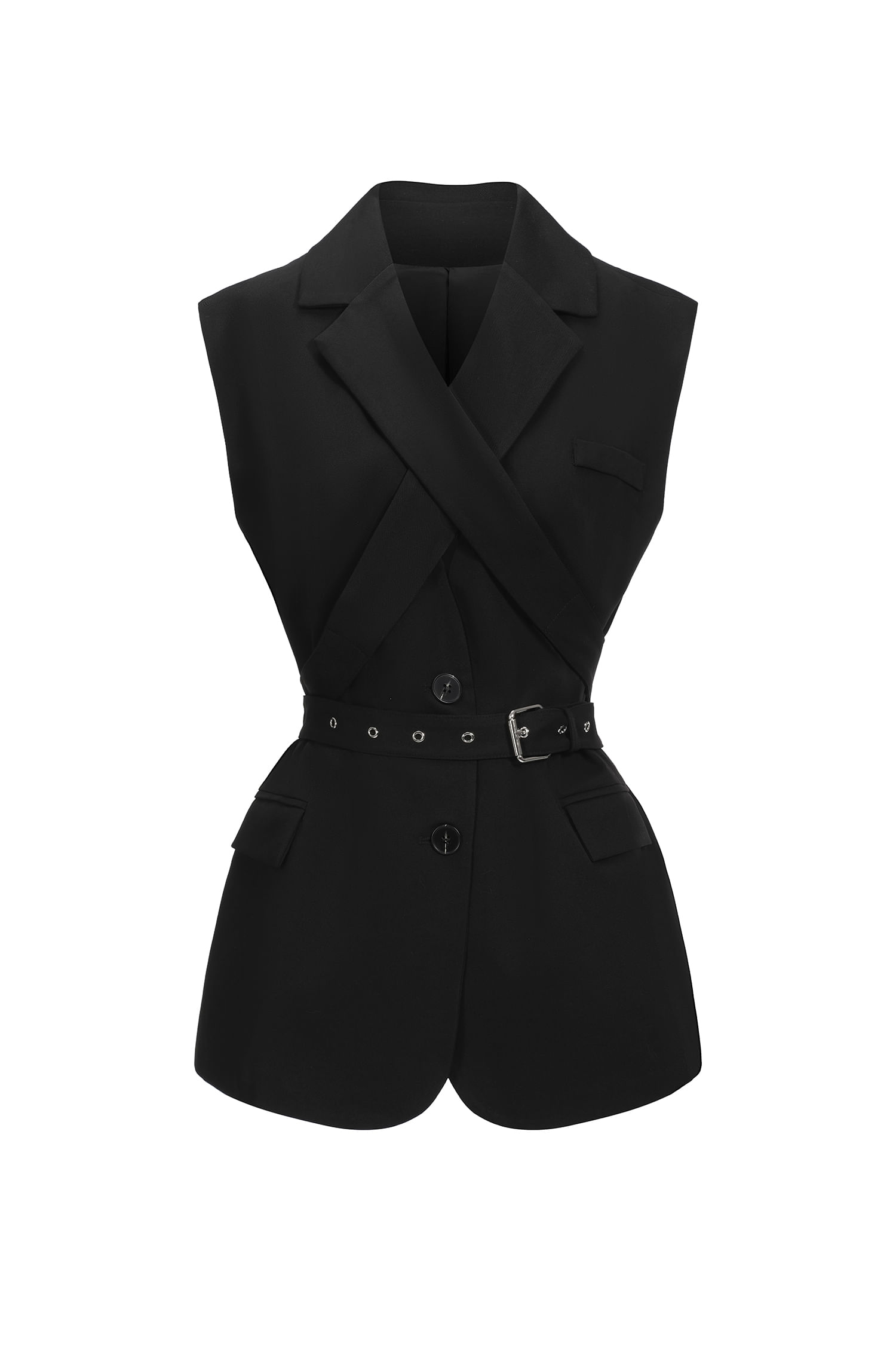 Coat Hedar Lapel, Blusa Sem Mangas Para Mulheres - Bellabarnetten