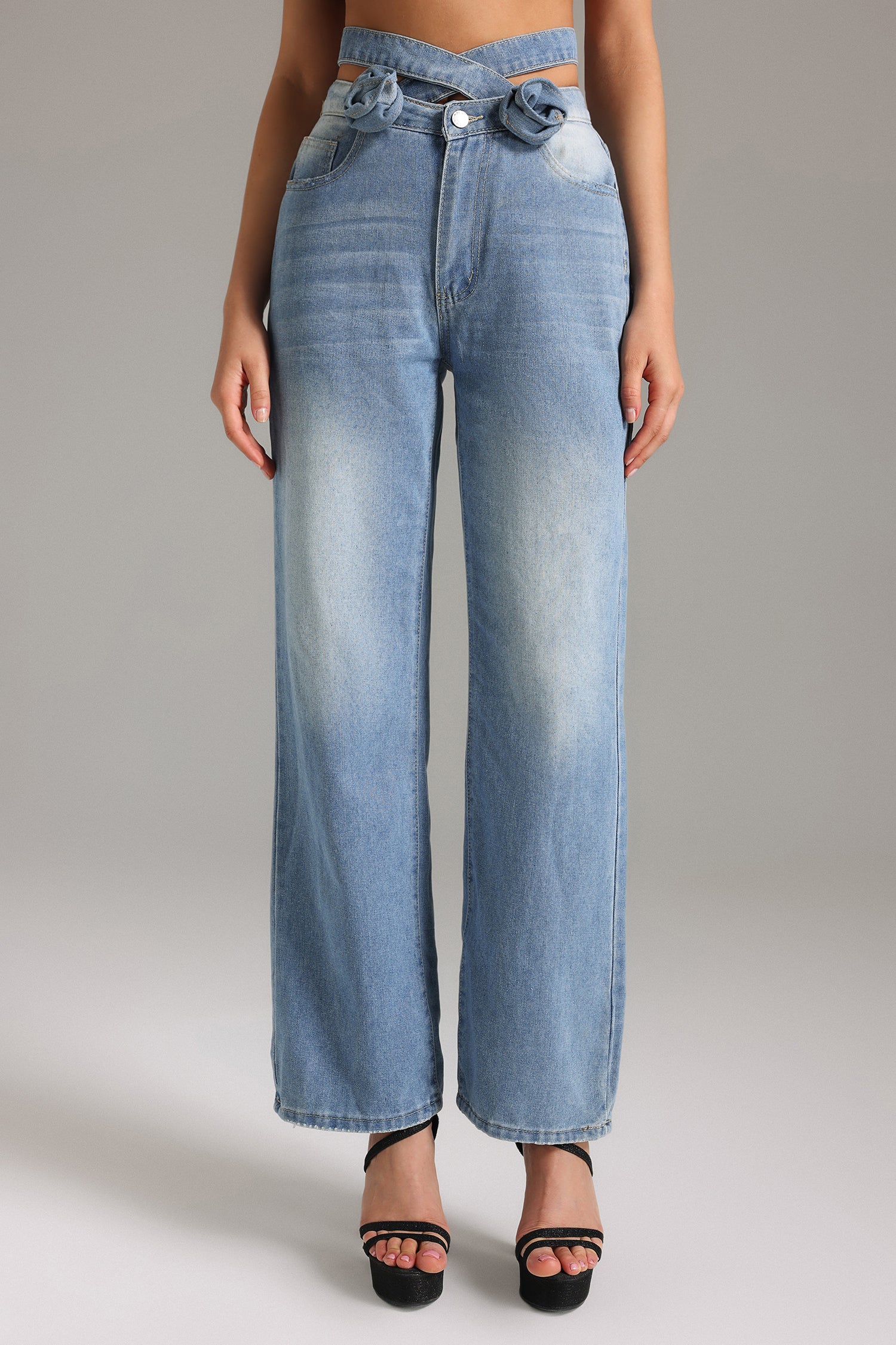 Jeans Lizzy Flowers Bellabarnetten Para Mulheres