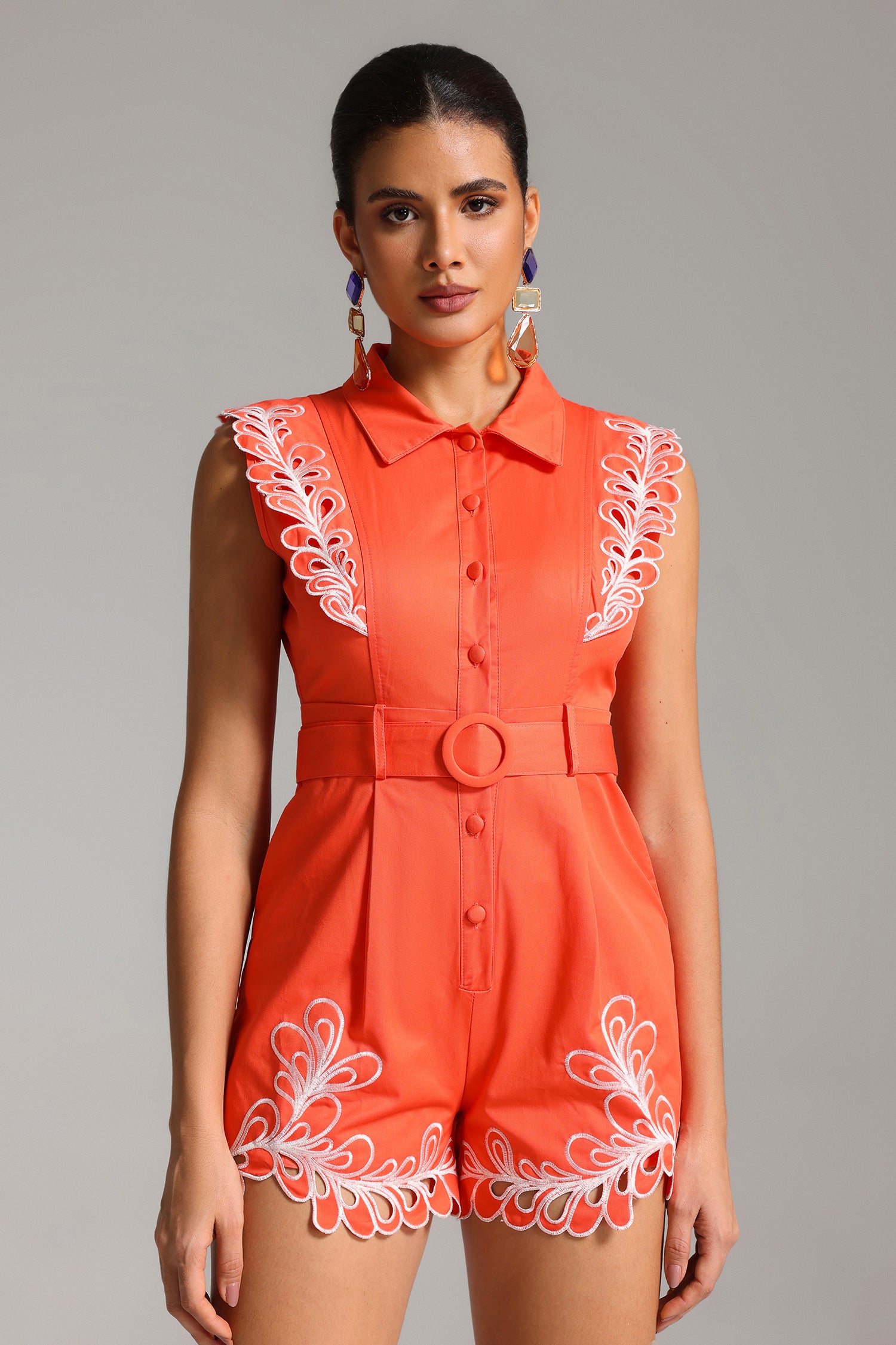 Macacão Bellabarnetten Lenra Com Bainha De Renda Para Mulheres