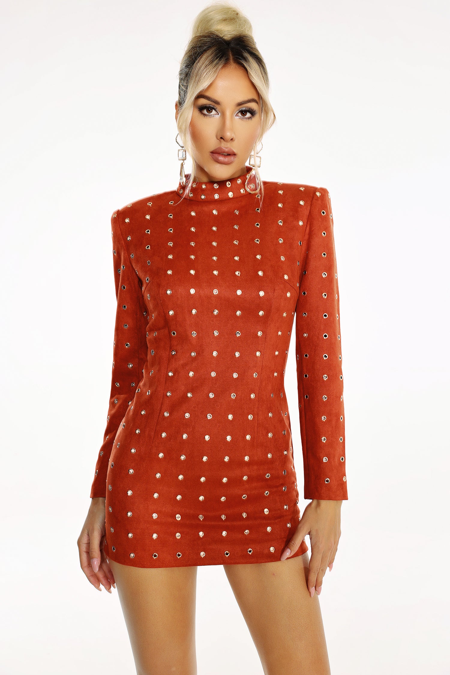 Vestido Robia, Minivestido De Tecido Flocado Para Mulheres