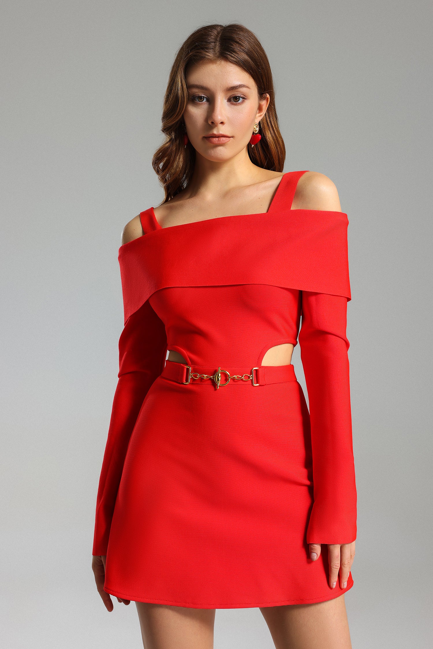 Vestido Bellabarnetten Tannen Cut Out Chain Mini Para Mulheres