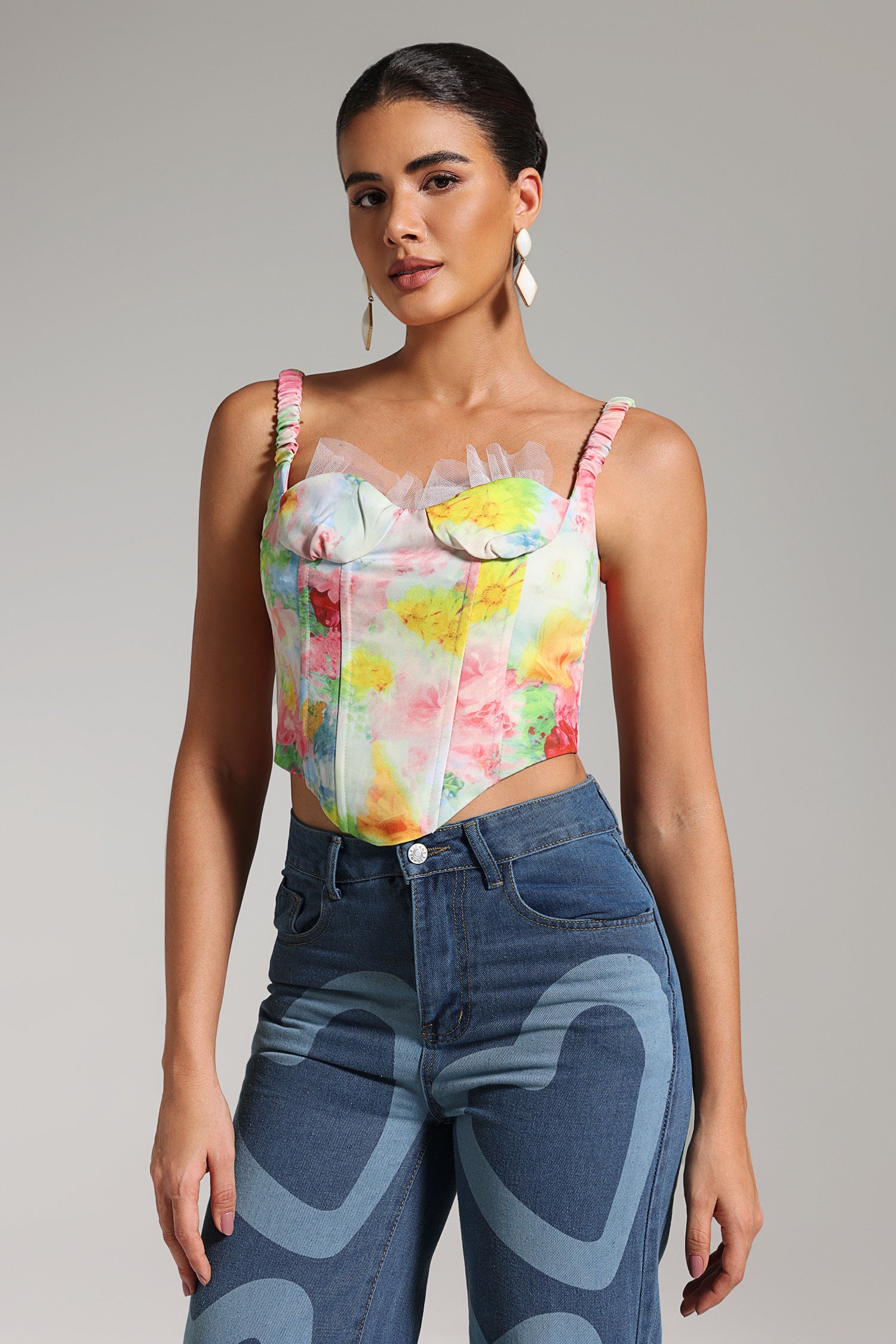 Top Bustier Grinin Estampado Para Mulheres