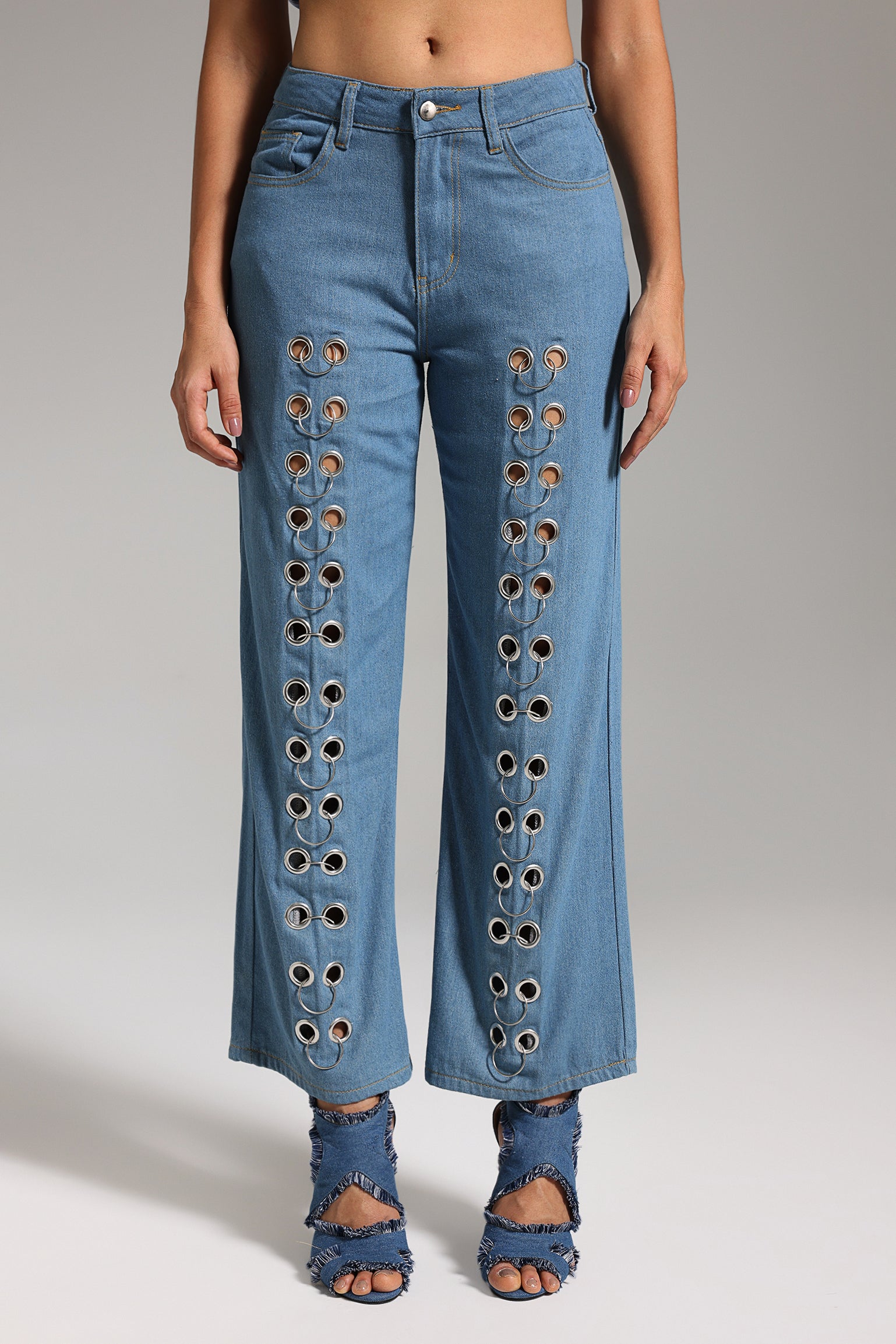 Jeans Darja Rings Design Para Mulheres