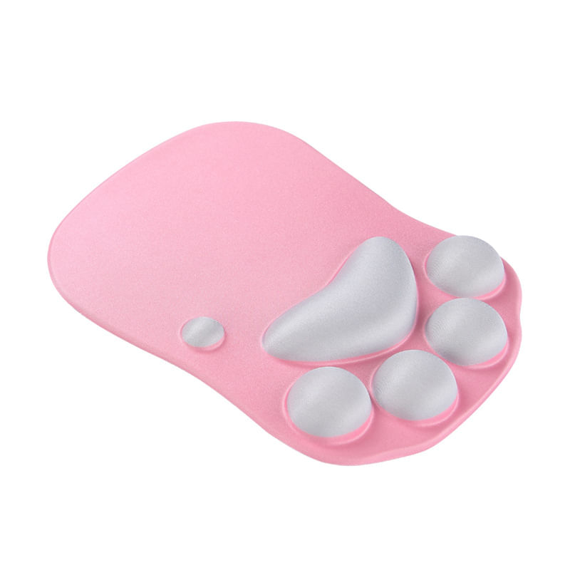 Mouse Pad Silicone Cat Paw Com Apoio De Pulso 20x27cm