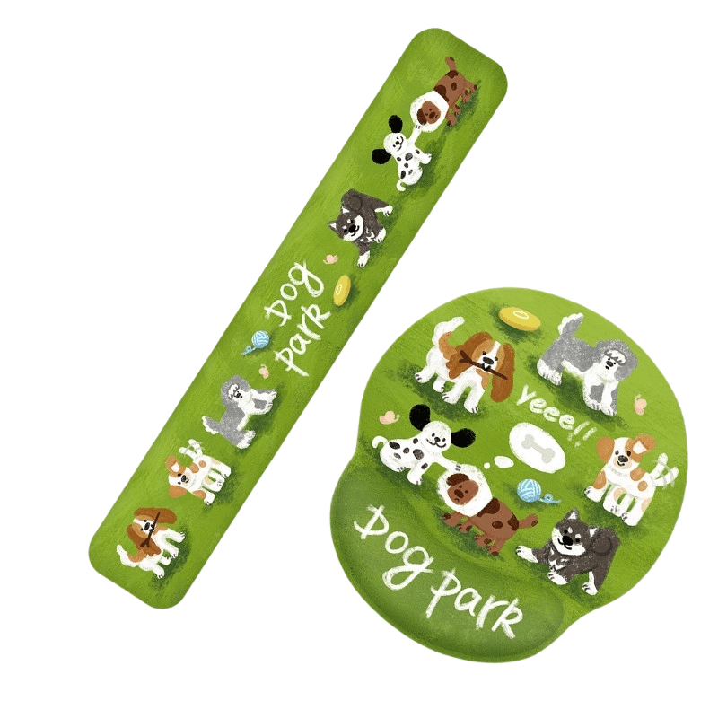 Conjunto De Descanso De Pulso Com Mouse Pad E Teclado Para Parque Ergonômico Para Cães